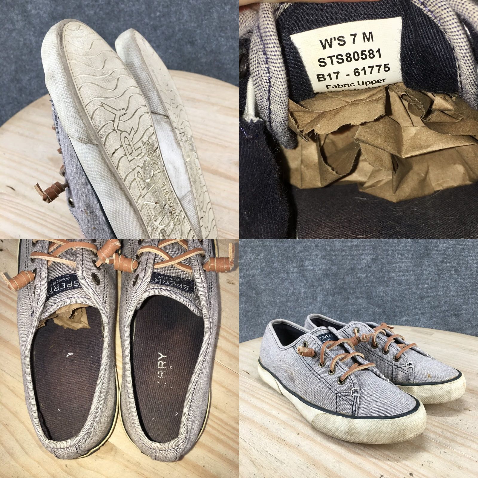 Sperry Sperry Top Sider Shoes Womens 7M Pier View Sneakers Gray Canvas Low Top Size M / US 6-8 / IT 42-44 - 10 Thumbnail