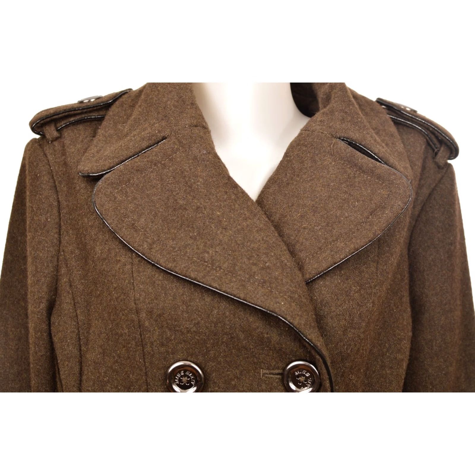 Miss Sixty VINTAGE Miss Sixty M60 Double Breasted Wool Viscose Blend Coat Jacket XL Brown Pea Coat Womens Size XL / US 12-14 / IT 48-50 - 2 Thumbnail