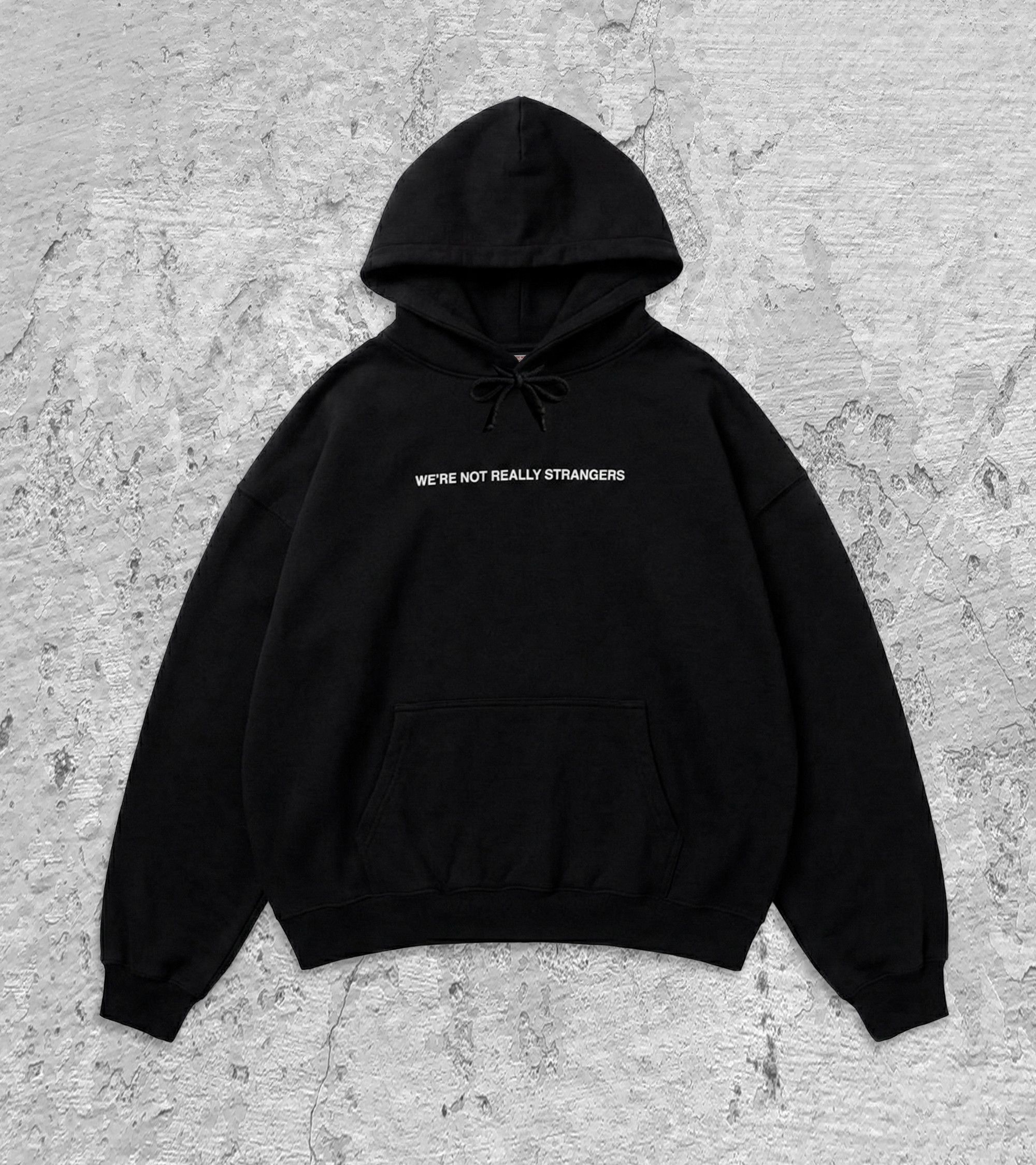 Other We’re Not Really Strangers Hoodie Black Quote Print Size L Size US L / EU 52-54 / 3 - 2 Thumbnail