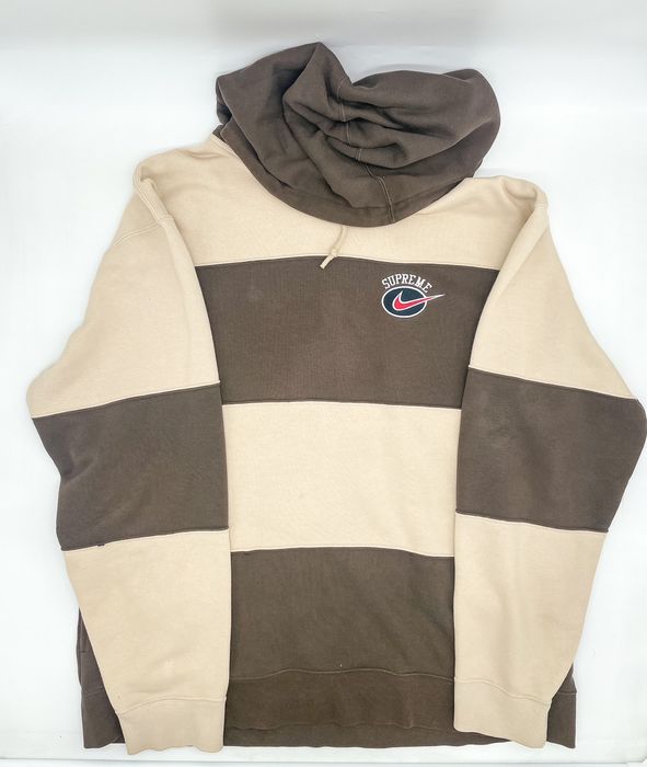 supreme nike stripe hooded sweatshirt