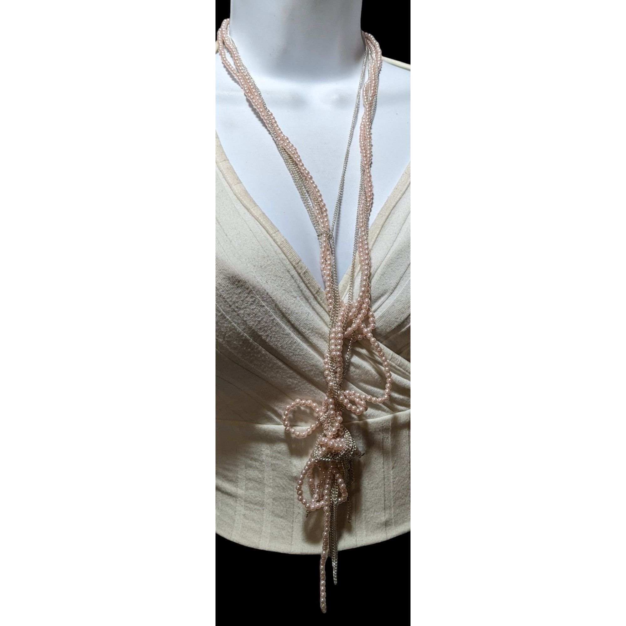 Other Coquette Pastel Pink Pearl Knotted Necklace Size ONE SIZE - 3 Thumbnail