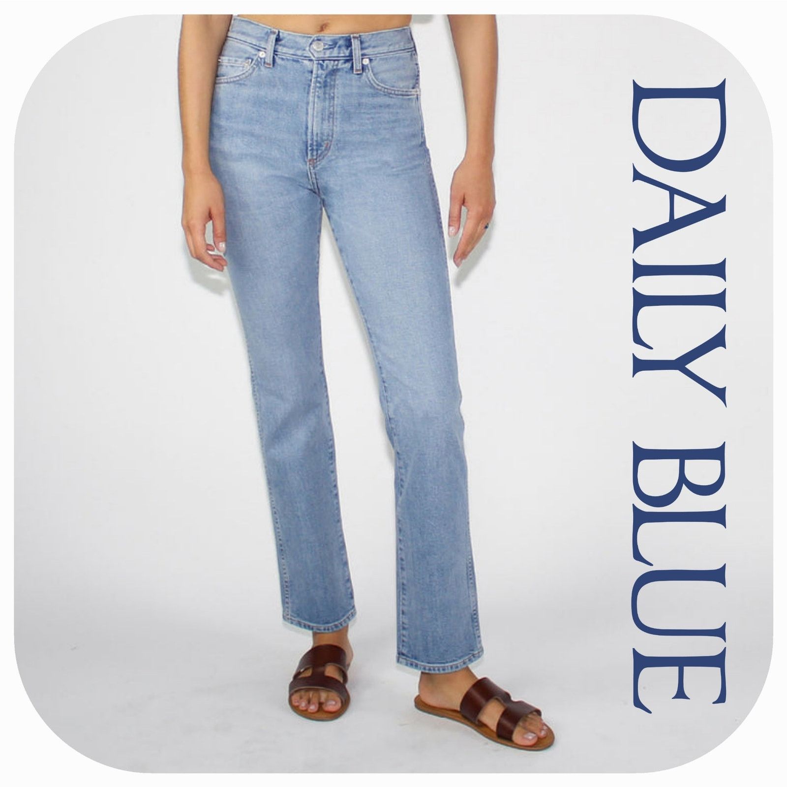 AG Adriano Goldschmied NWT Daily Blue Adriano Goldschmied Burn Straight Jean Sz. 24 Size 24" / US 00 / IT 34 - 1 Thumbnail