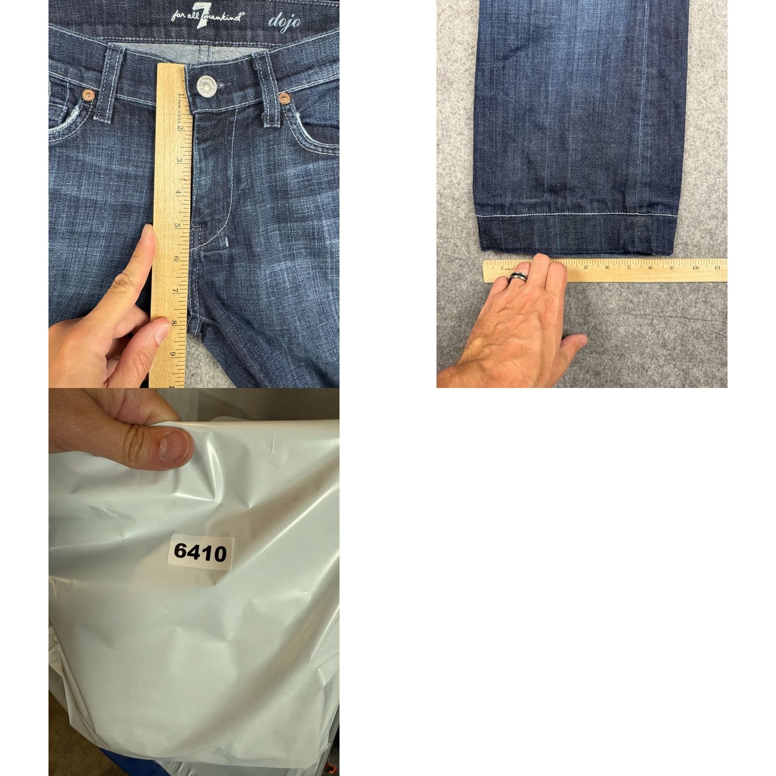 7 For All Mankind 7 For All Mankind Dojo Jeans Womens 27 Blue Flare Jeans Mid Rise Dark Wash Denim Size 27" / US 4 / IT 40 - 8 Thumbnail