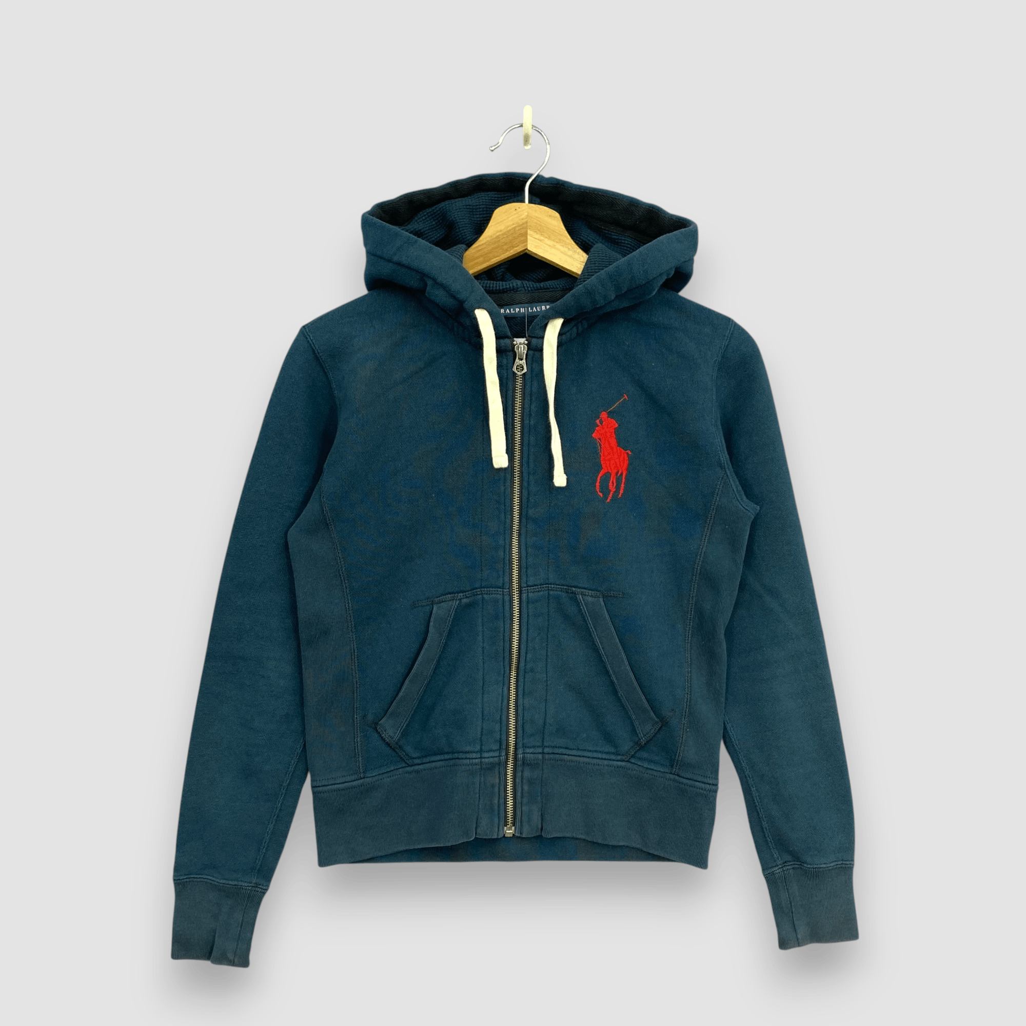 Polo Ralph Lauren Vintage Polo Ralph Lauren Red Pony Full Zip Hoodie Sweater Size US S / EU 44-46 / 1 - 1 Thumbnail