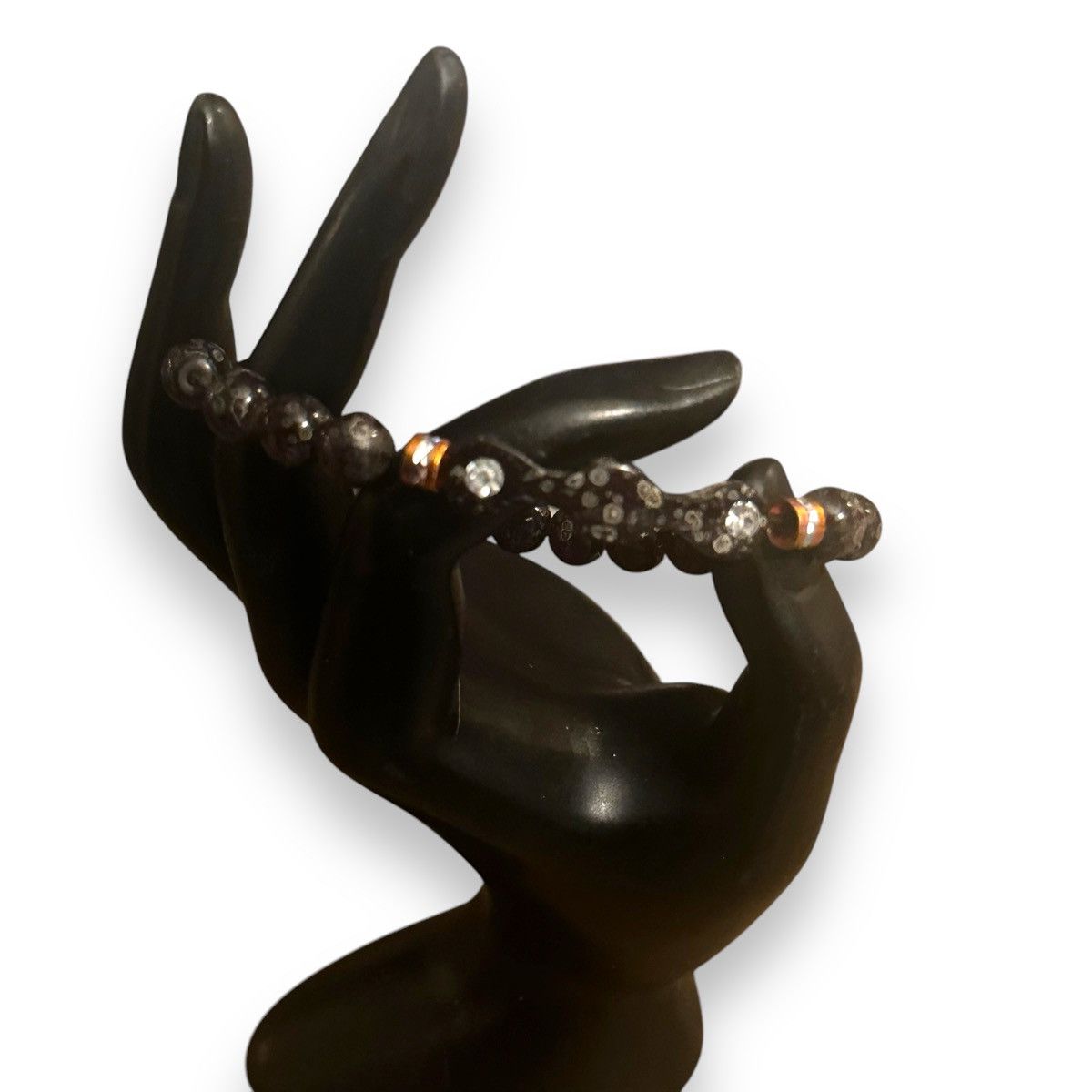 Other Black printed bead stretch bracelet Size ONE SIZE - 2 Thumbnail