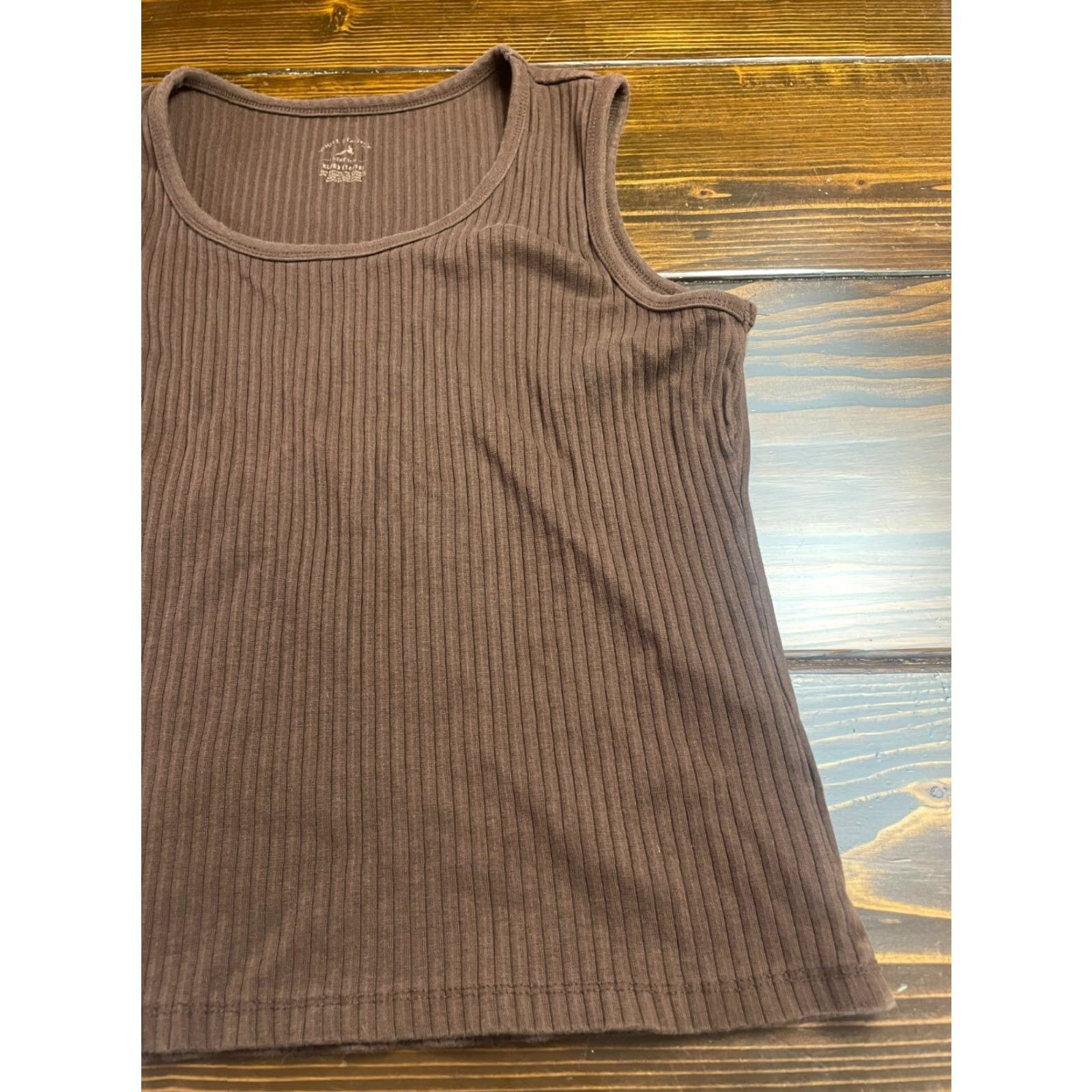 Vintage White Stag Tank Top Womens XL Brown Ribbed Sleeveless Round Neck Casual Modern Basic Size XL / US 12-14 / IT 48-50 - 3 Thumbnail