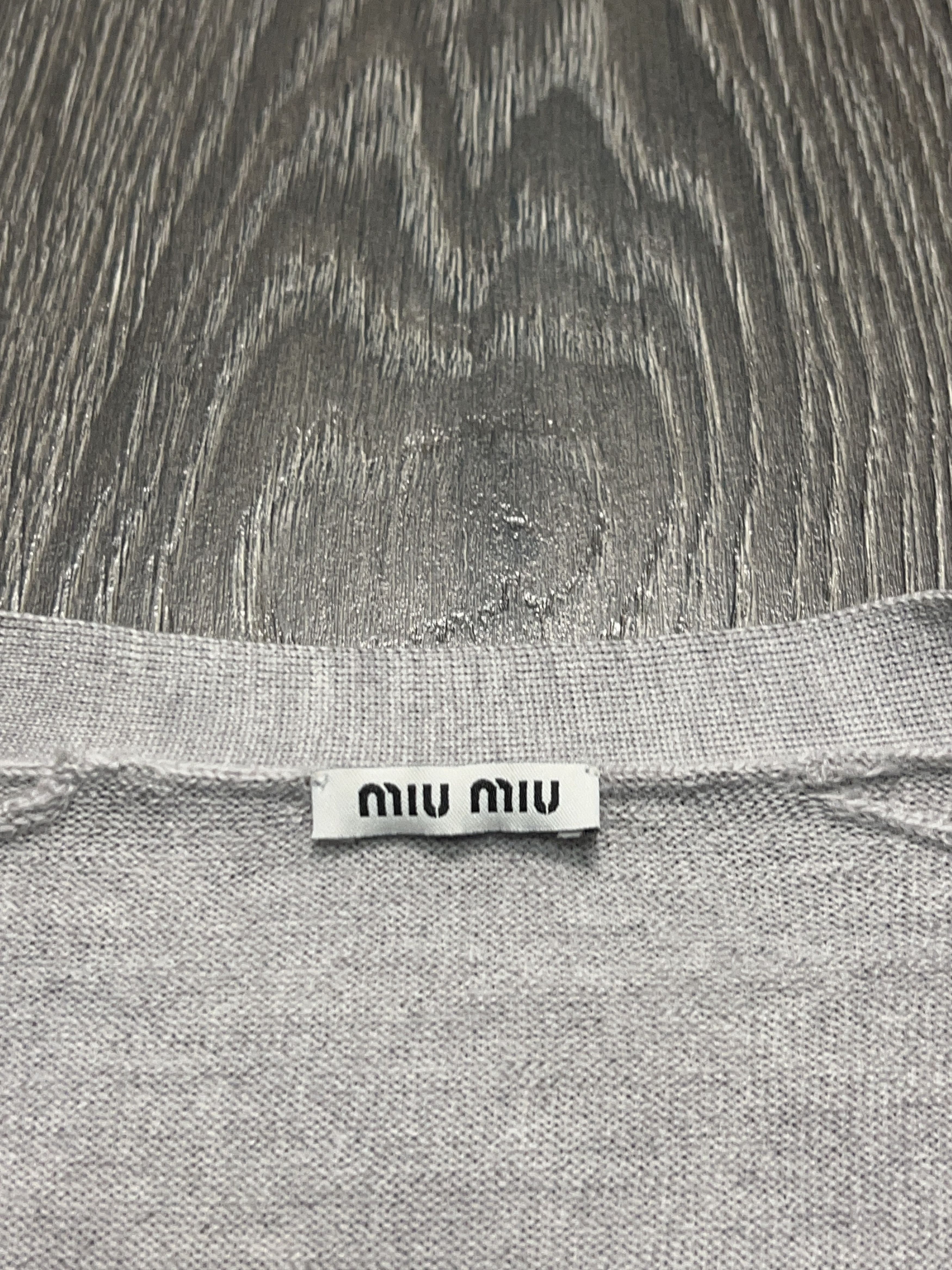 Miu Miu Gray Button Cardigan Bow Style Pullover Sweater Size M/L Size M / US 6-8 / IT 42-44 - 5 Thumbnail