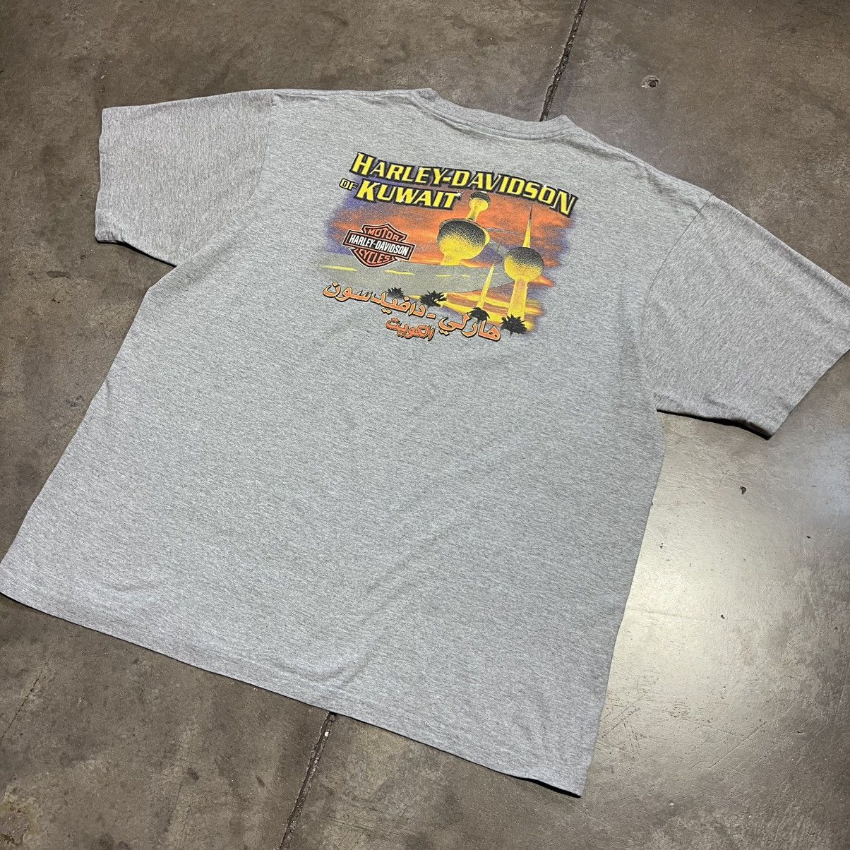 Harley Davidson Vintage Harley Davidson Motorcycle Biker T shirt Kuwait Y2K Size US XXL / EU 58 / 5 - 2 Thumbnail