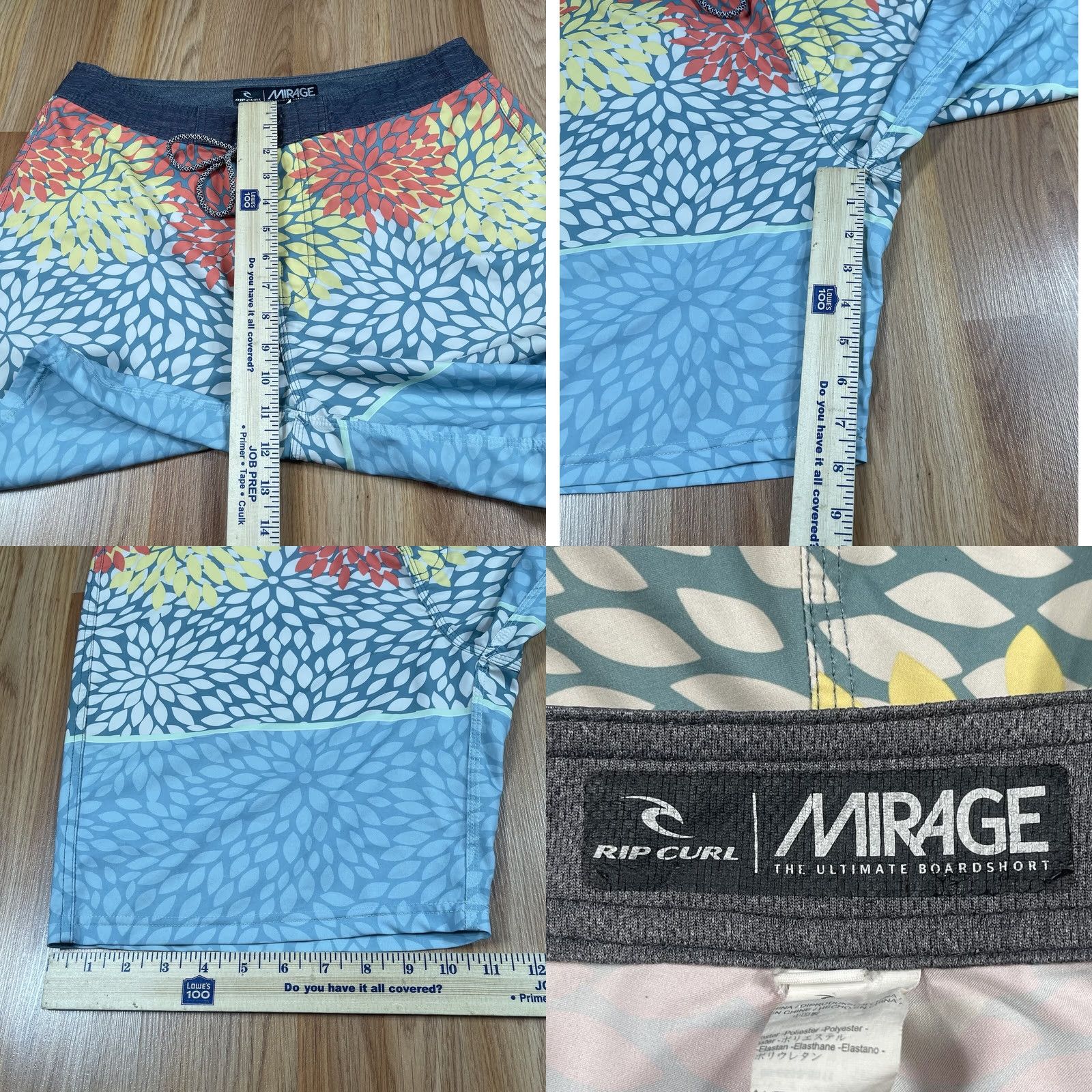 Vintage Mirage Shorts Mens 32 Stretch Drawstring Swim Trunks Beach Polyester Blend Trunks Pockets Quick Dry Adults Mens Beach Polyester Blend Mirage Shorts 32 Size US 32 / EU 48 - 8 Thumbnail