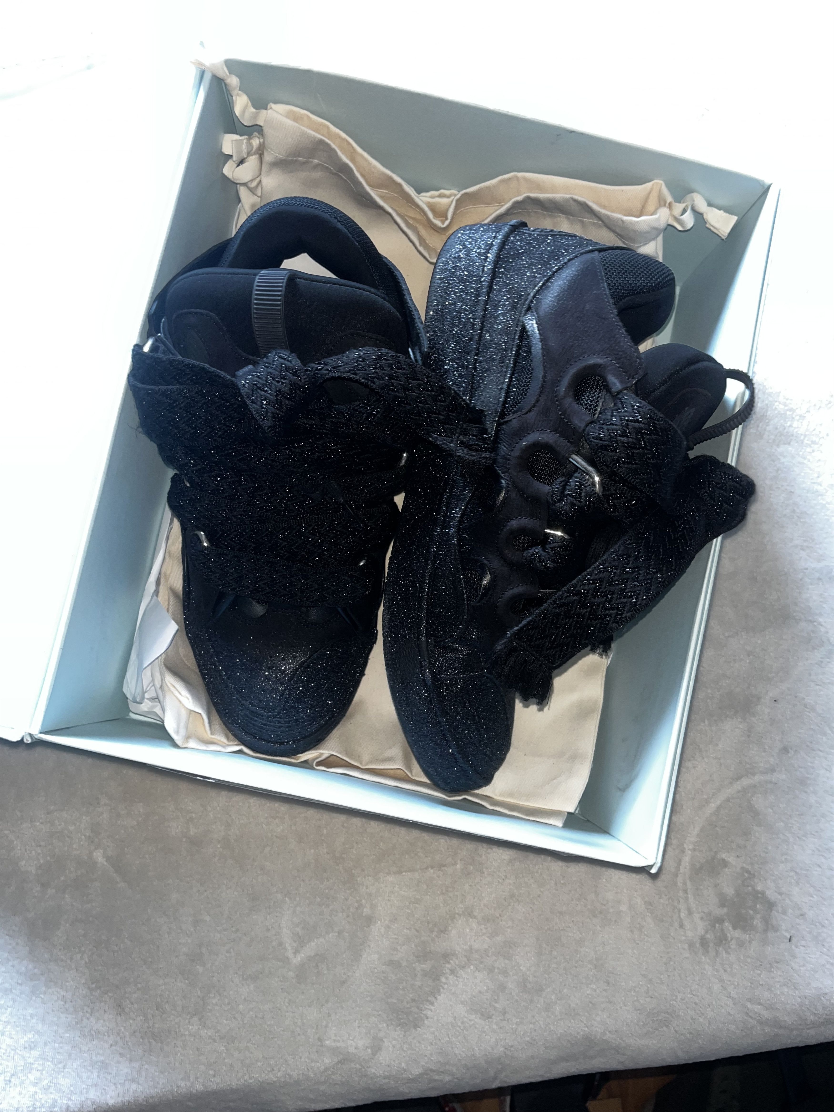 Lanvin Lanvin Black Curb Glitter 46 EU ✨ Size US 13 / EU 46 - 2 Thumbnail