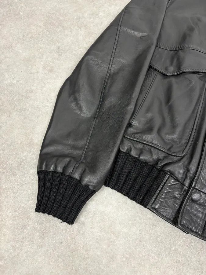 Daniele Alessandrini 2000s Daniele Alessandrini Aviator Black Leather Jacket Size US M / EU 48-50 / 2 - 8 Thumbnail