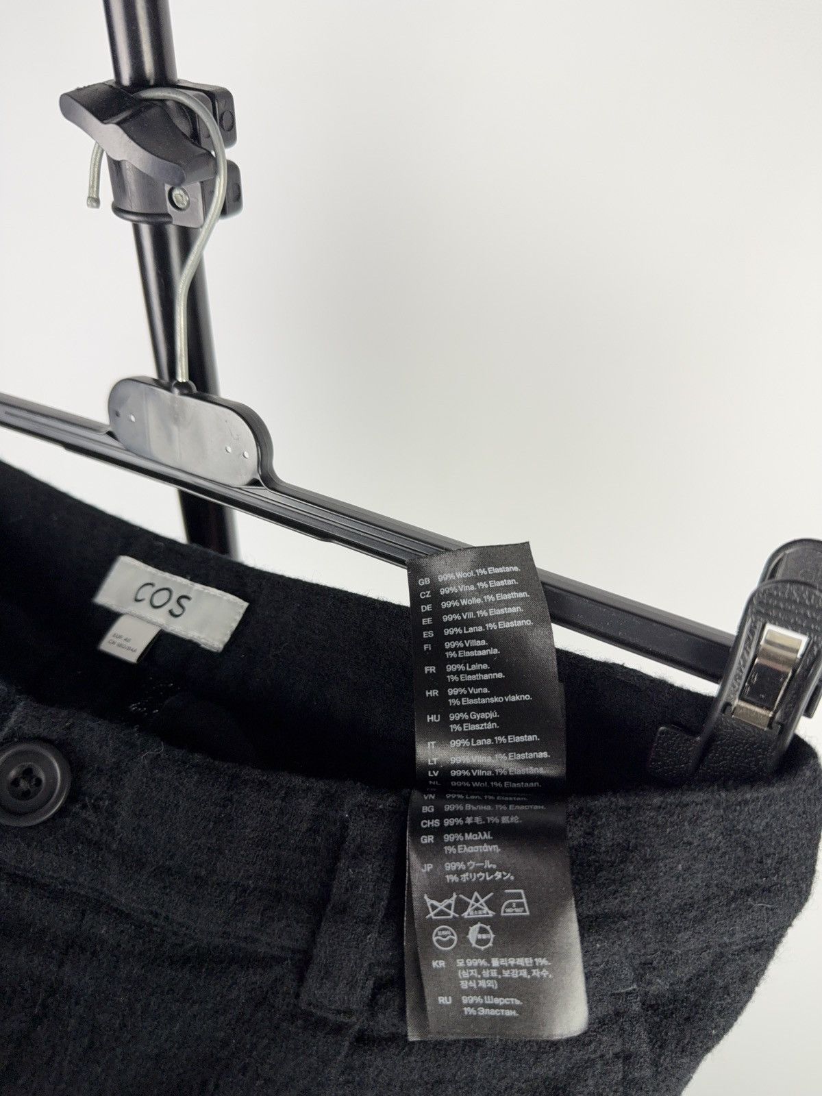 Cos Avant Garde Retro COS Wool Cropped Tapered Black Pants EU48 Size 30" / US 8 / IT 44 - 10 Thumbnail