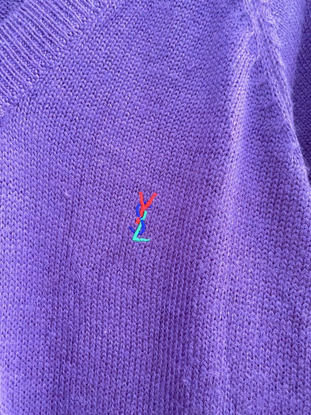 Vintage × Yves Saint Laurent Vintage Yves Saint Laurent V neck wool sweatshirts Size US M / EU 48-50 / 2 - 3 Thumbnail