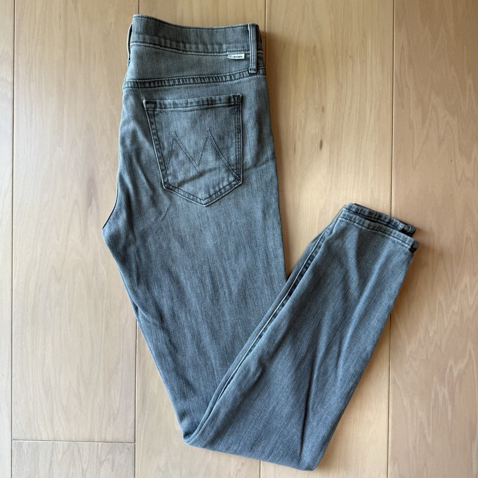 MOTHER Mother Looker Jeans Women's 29 Gray Distressed Boho Party Size 29" - 2 Thumbnail