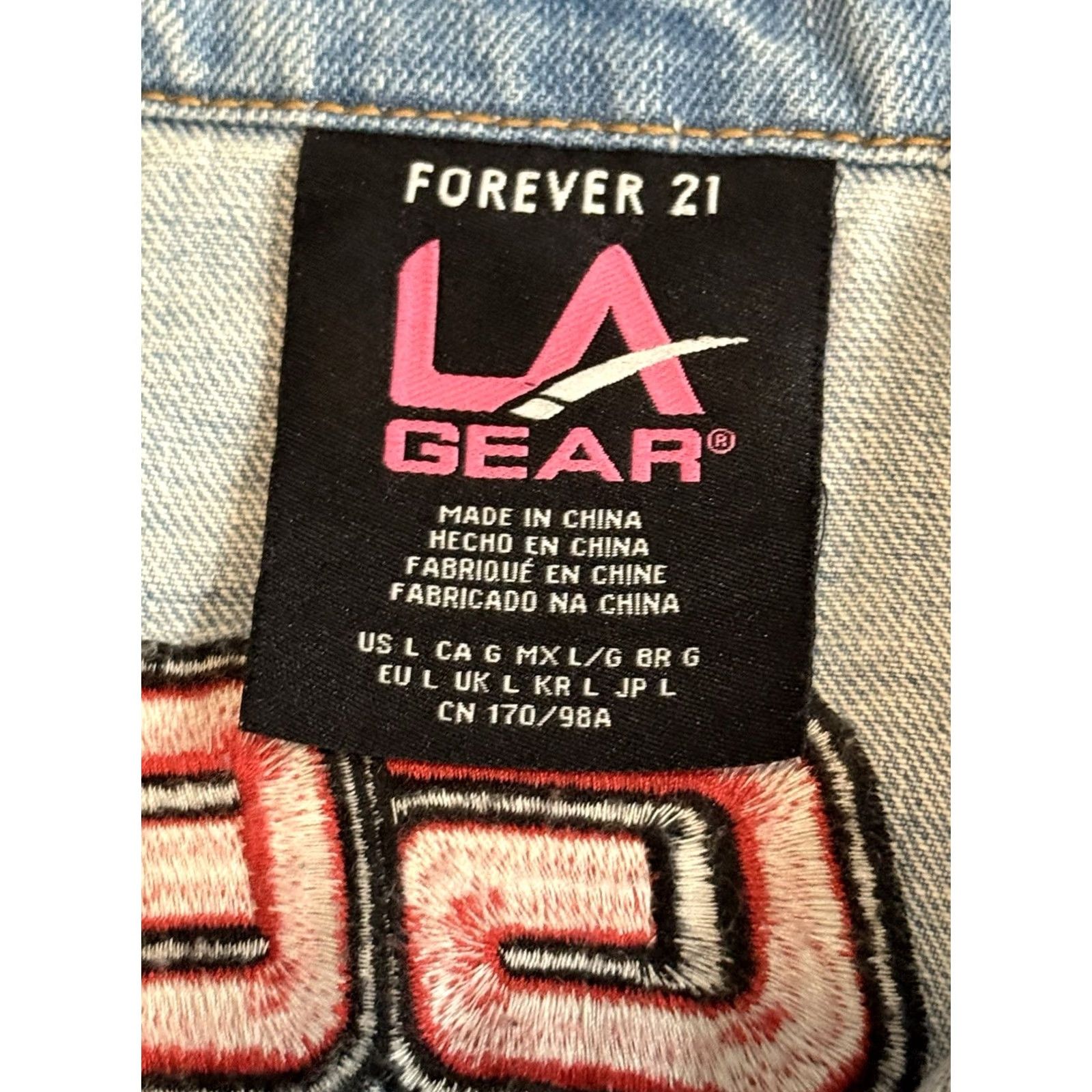 La Gear LA Gear Denim Jacket Womens L Embroidered Logo Small Wool? Size L / US 10 / IT 46 - 8 Thumbnail