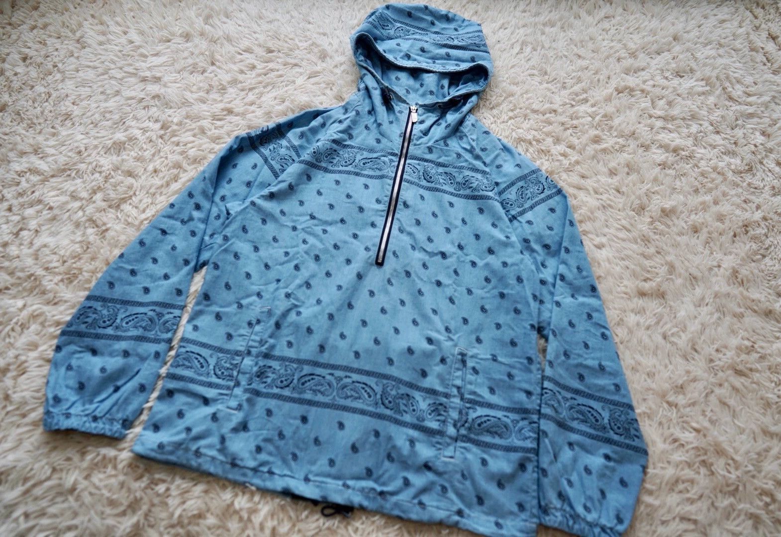 The North Face Blue Patterned Hooded Light Jacket Size US M / EU 48-50 / 2 - 1 Thumbnail