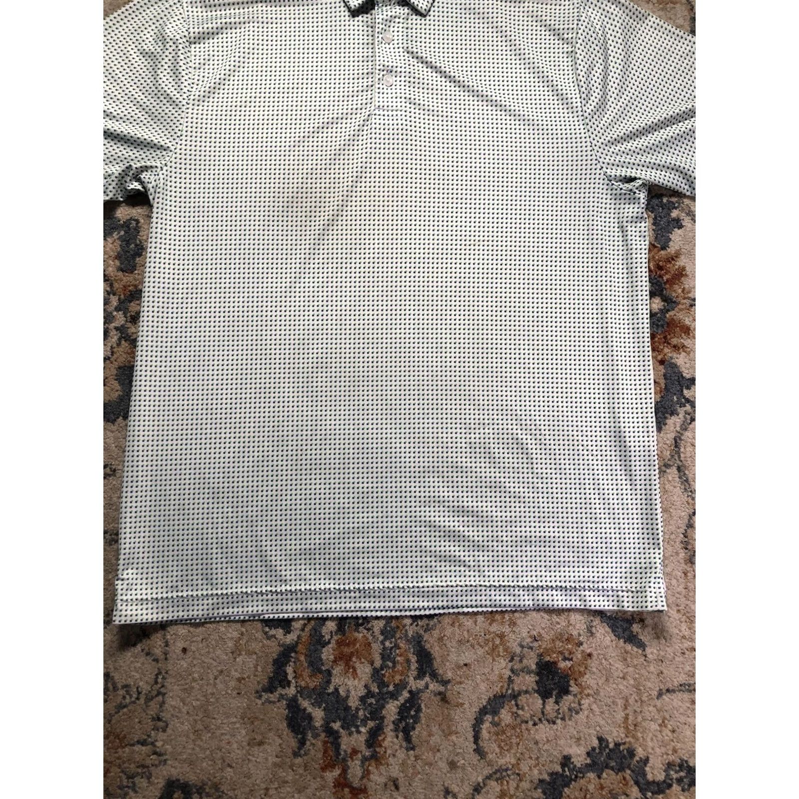 Under Armour Under Armour Polo Shirt Mens L White Geometric Print Short Sleeve Golf Size US L / EU 52-54 / 3 - 5 Thumbnail