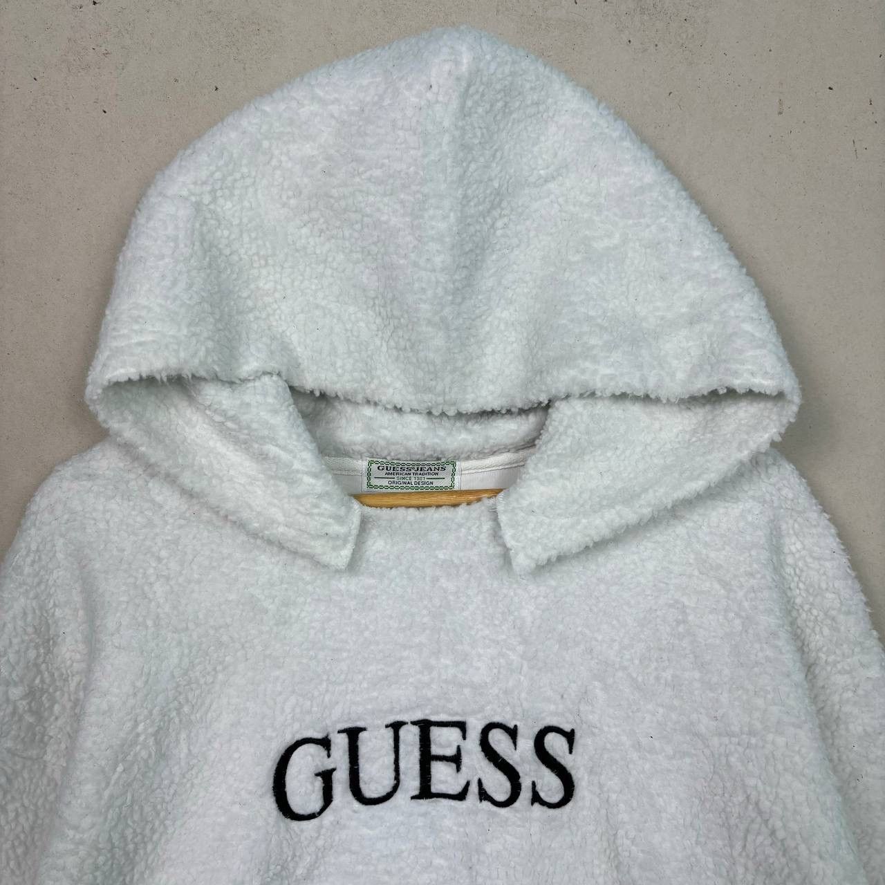Guess GUESS Jeans White Fur Sherpa Baggy Hoodie Size US XL / EU 56 / 4 - 3 Thumbnail