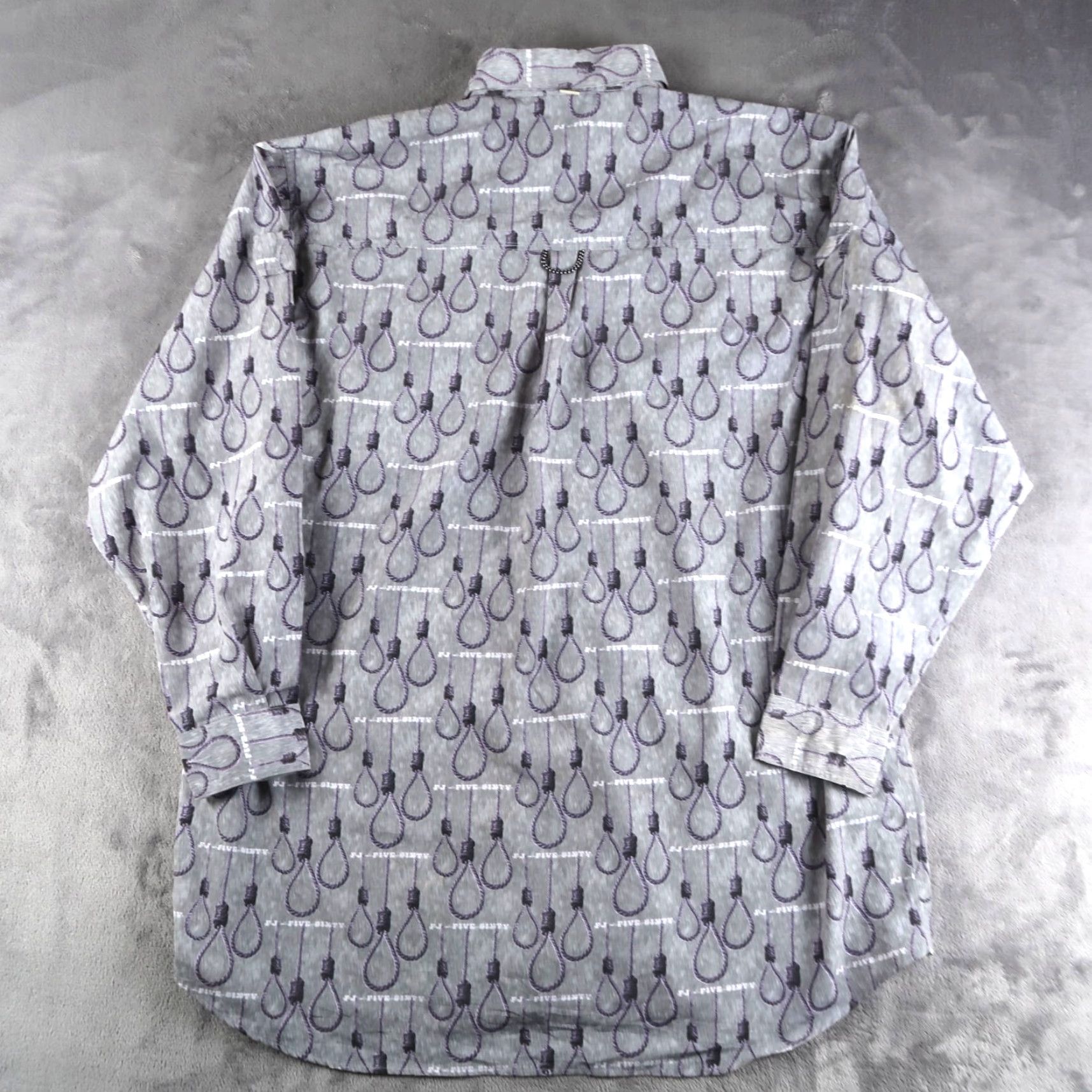 Roper VINTAGE FJ 560 Fat Joe Long Sleeve Shirt 2XL Gray Polyester Button-Up Graphic Print Hip Hop 90s Mens Size US XXL / EU 58 / 5 - 2 Thumbnail