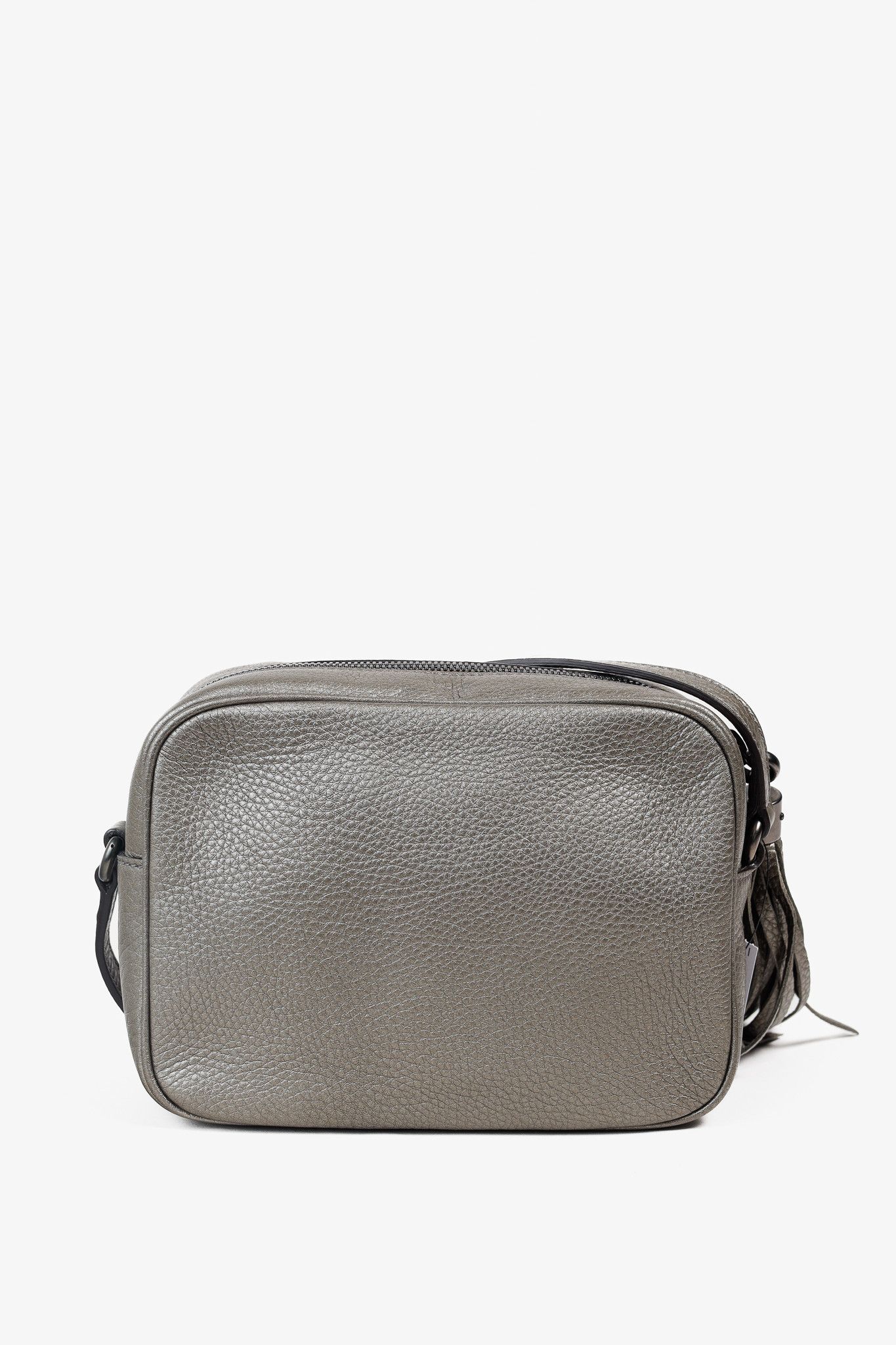 Gucci Gucci Soho Disco Bag in Metallic Pewter Grey Leather Size ONE SIZE - 4 Thumbnail