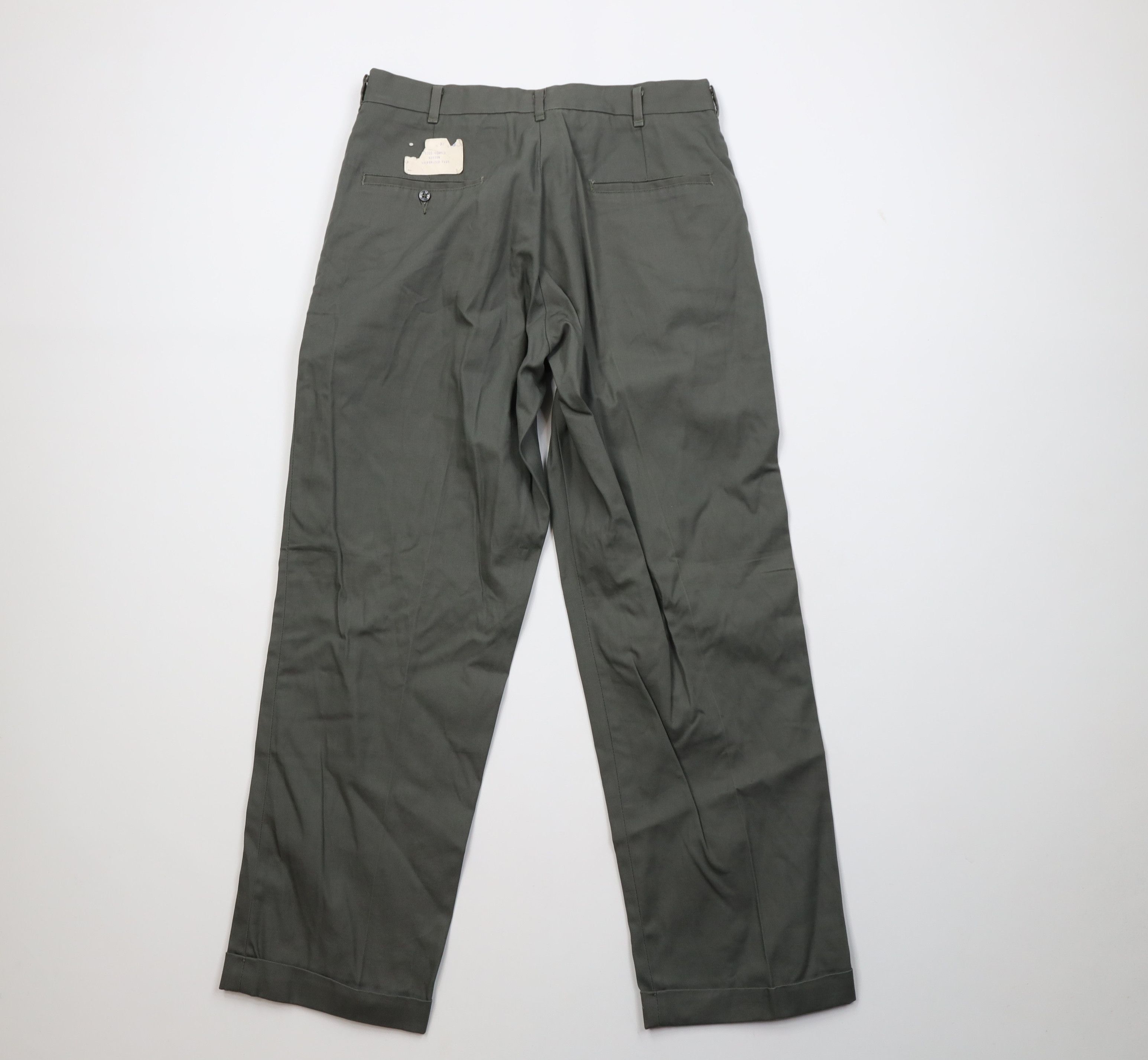 Vintage Deadstock Vintage 50s 60s Cotton Chino Pants Green USA Size US 32 / EU 48 - 10 Thumbnail