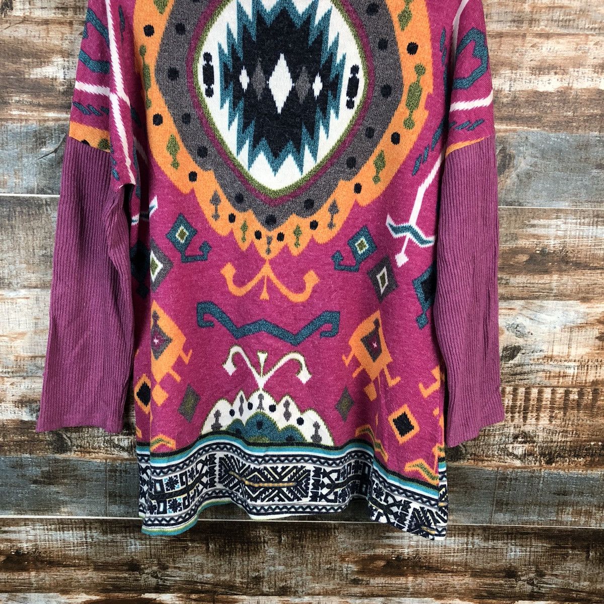 Homespun Knitwear × Japanese Brand Benevolent Pink art Knitwear #A2498 Size XL / US 12-14 / IT 48-50 - 14 Thumbnail