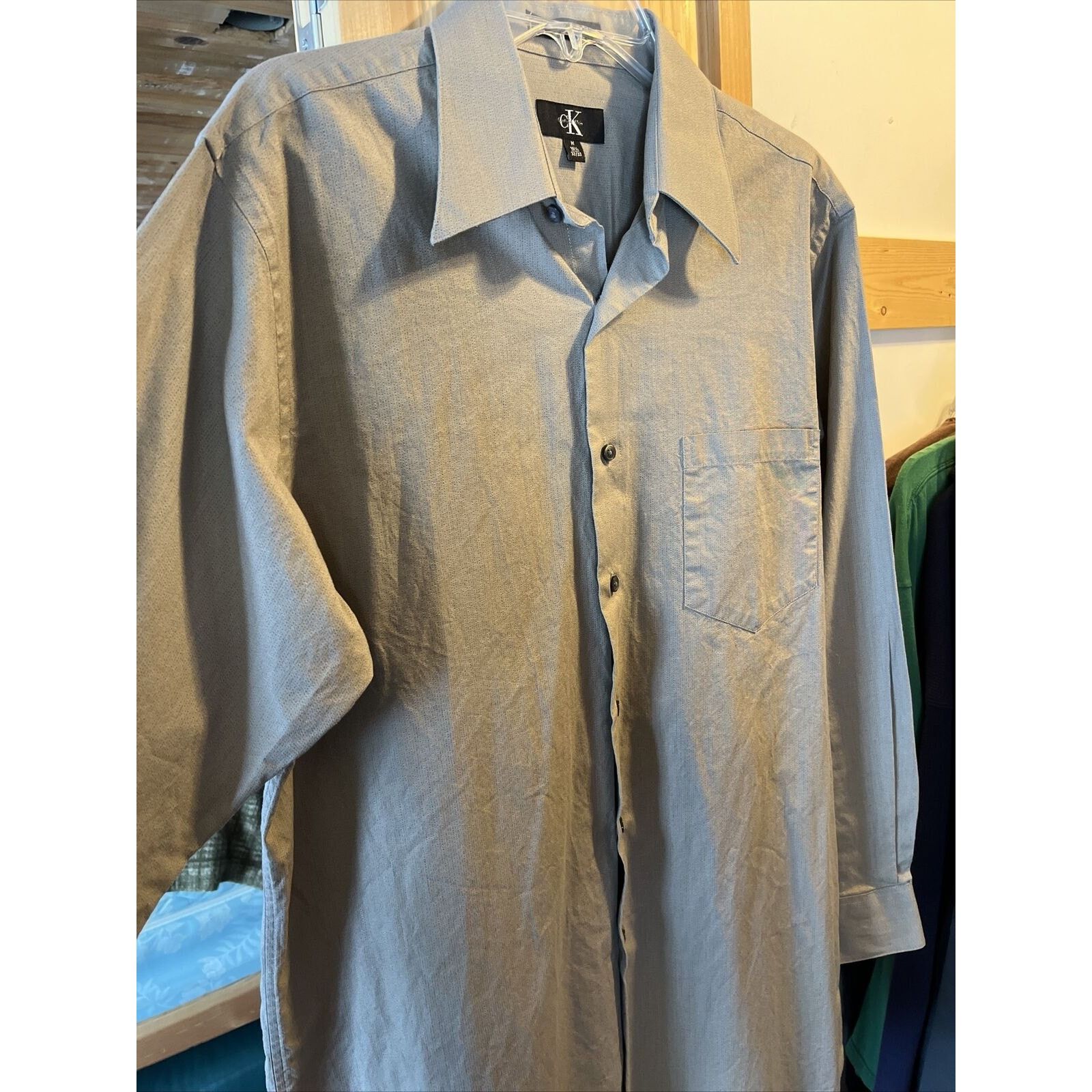 Calvin Klein Calvin Klein Men’s M 15.5 32/33 Brown Khaki LS Cotton Shirt Size US M / EU 48-50 / 2 - 4 Thumbnail