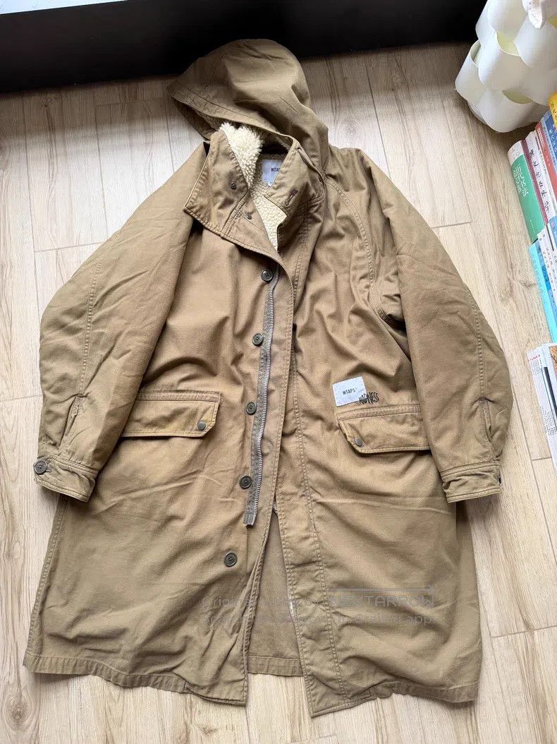 Wtaps Collaboration Lamb Fur Military Style Overcoat