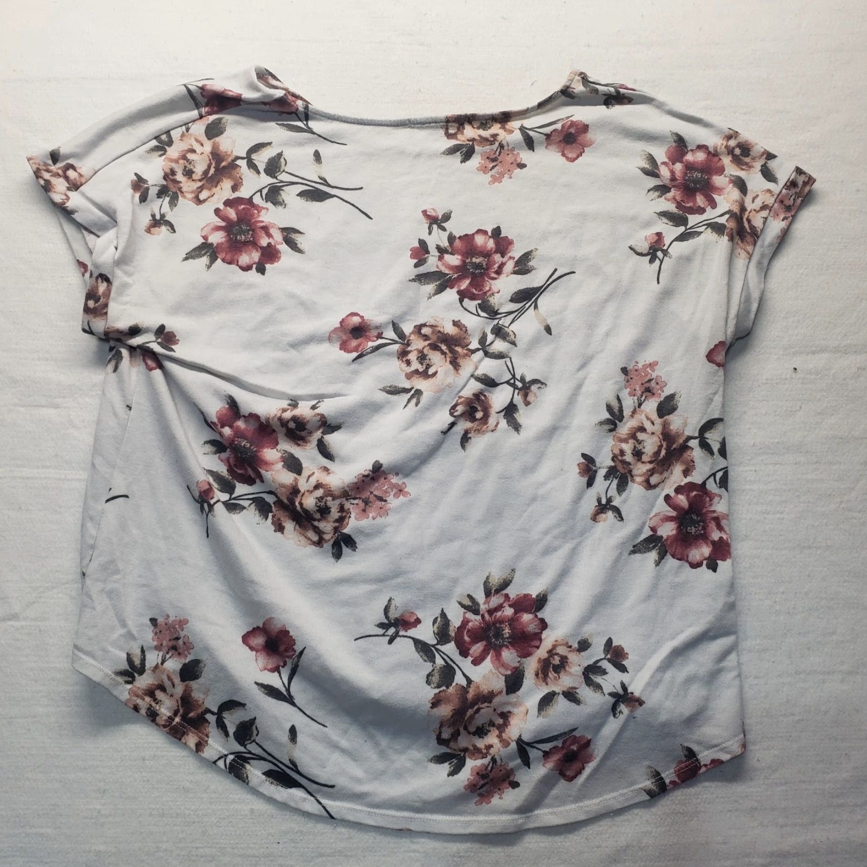 Vintage Envelope White W/ Red Floral Flowers Shirt Short Sleeve Adult Women's Size 2X Size XXL / US 16-18 / IT 52-54 - 6 Thumbnail