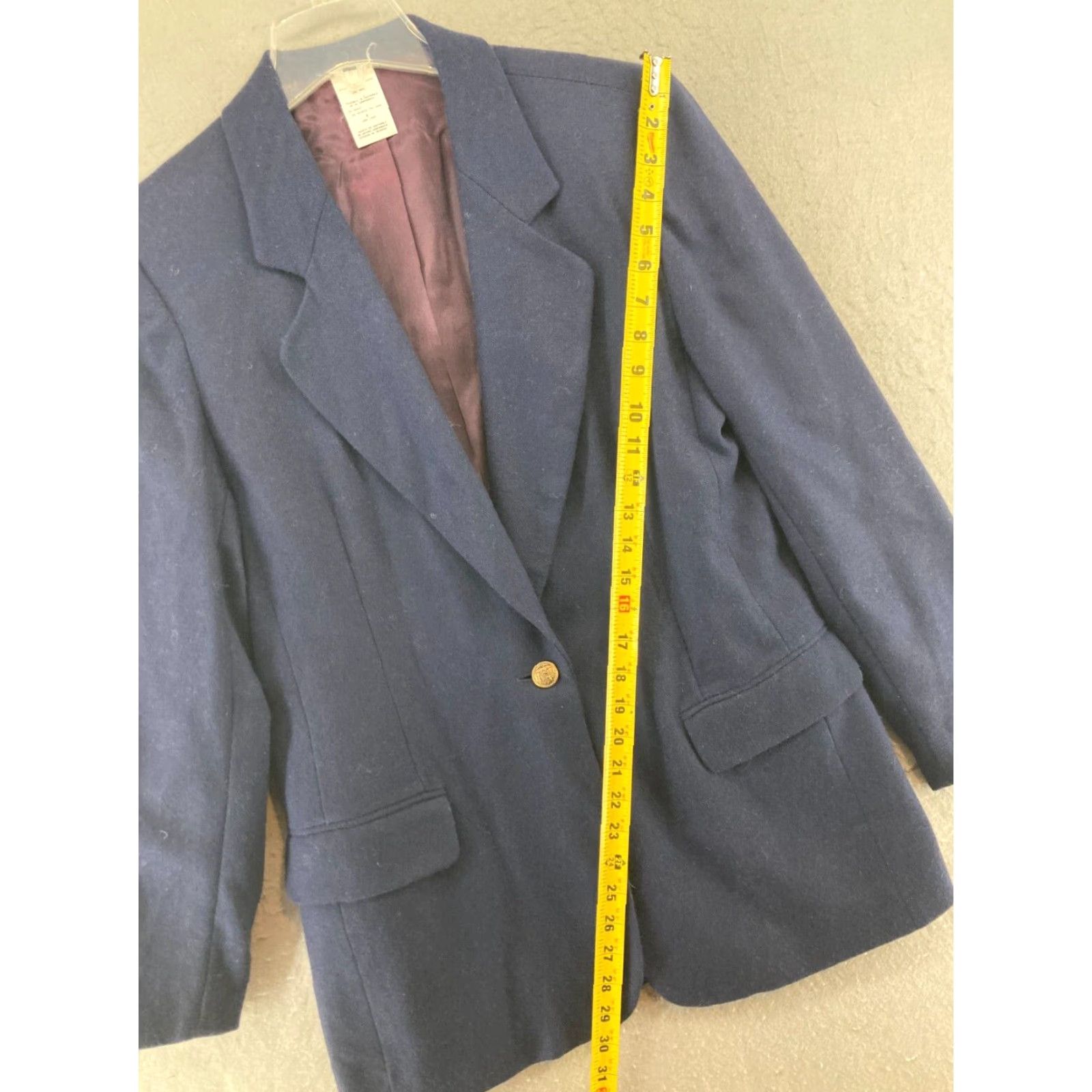Vintage Vintage Wool Blazer Womens Size 8 Navy Blue 80s 90s Classic Notch Lapel Summer Fall Winter Suit Jacket Size M / US 6-8 / IT 42-44 - 5 Thumbnail
