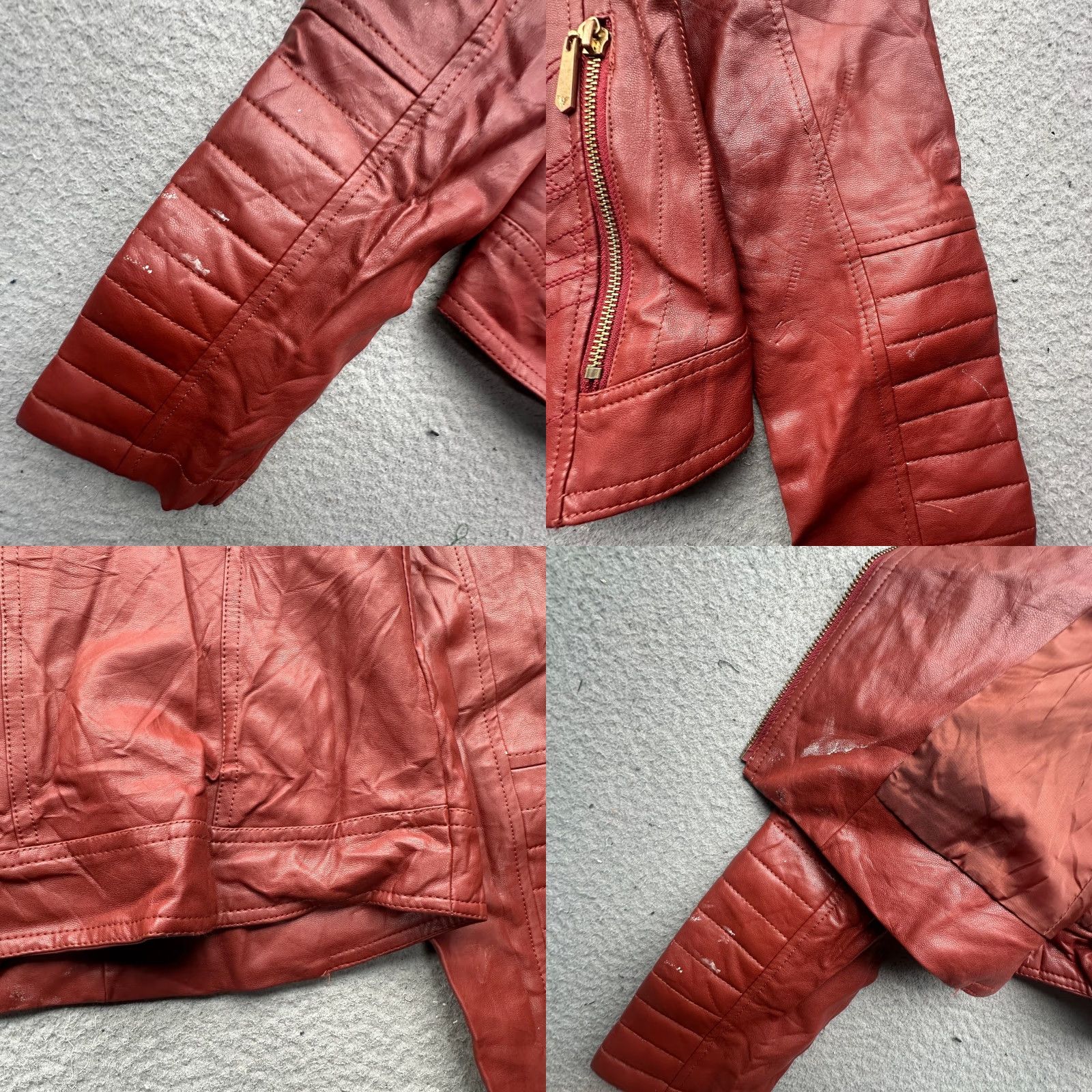 DC Comics VINTAGE Wonder Woman Robe Factory Faux Leather Moto Zip Jacket Womens Medium Red Maroon DC Comics Bomber Jacket Womens M Red Maroon Size ONE SIZE - 8 Thumbnail