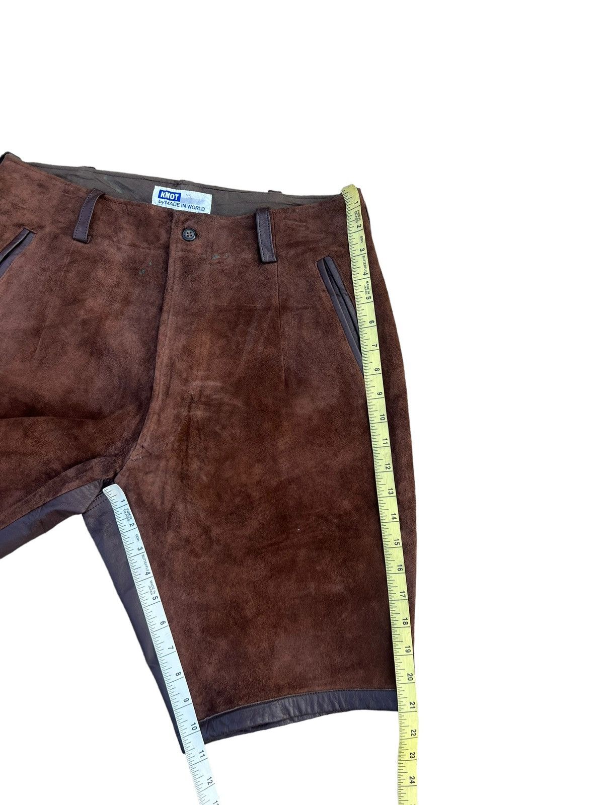Leather Vintage KNOT Japan Hybrid Suede Calf Leather Short Pant Size US 31 - 4 Thumbnail