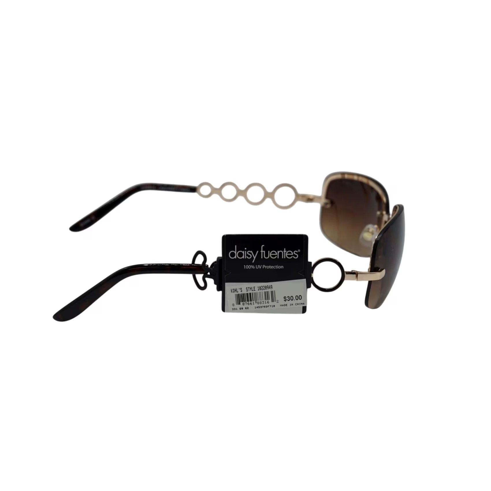 Vintage Daisy Fuentes Sunglasses Gold Frame Brown Lens Women Size ONE SIZE - 4 Thumbnail