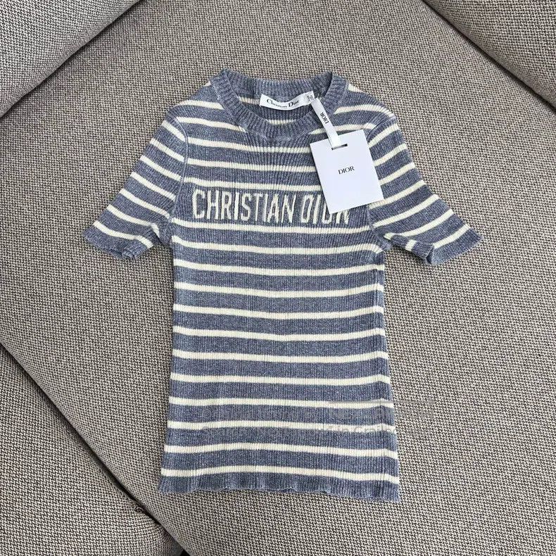 Dior Dior FW25 New Tanning Blue Linen Striped Knitted Pullover Size XXS / US 00 / IT 34 - 1 Thumbnail