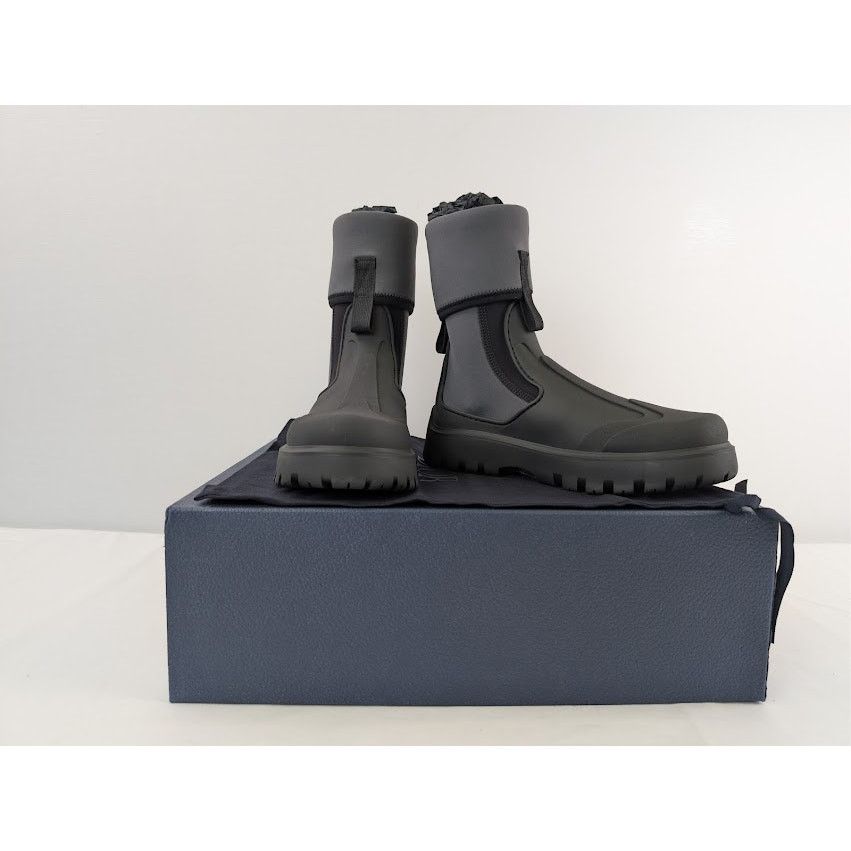 Dior o1rshd1 Leather Neoprene Garden Boots in Black / Grey Size US 9 / EU 42 - 20 Thumbnail