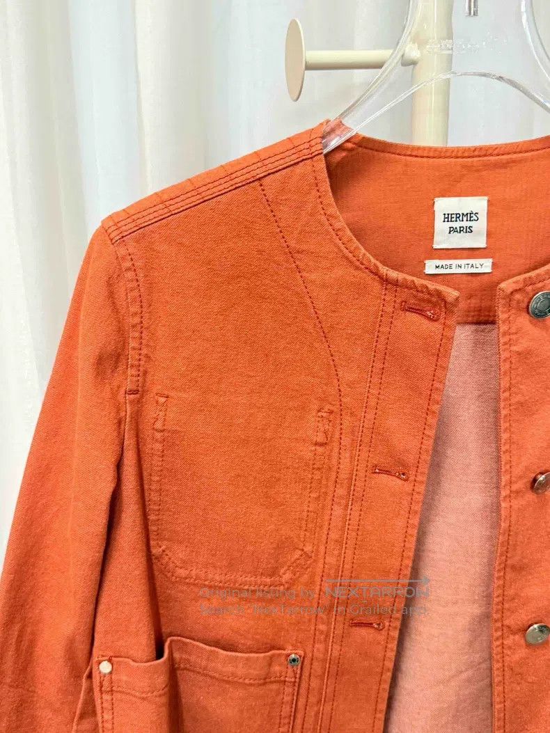 Hermes Hermes Orange Short Denim Jacket Size XS / US 0-2 / IT 36-38 - 4 Thumbnail