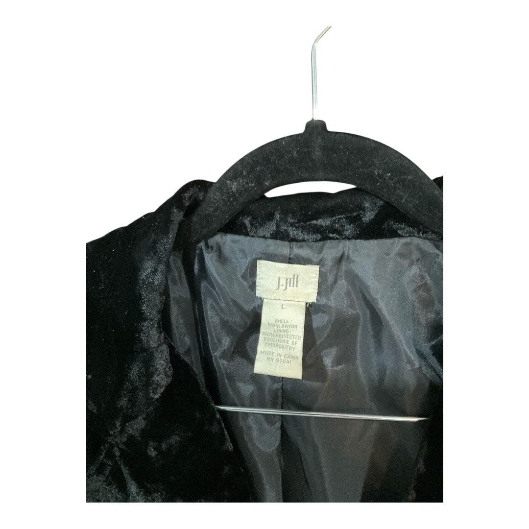 J. Jill J. Jill Velvet Blazer Large Black Size L / US 10 / IT 46 - 2 Thumbnail