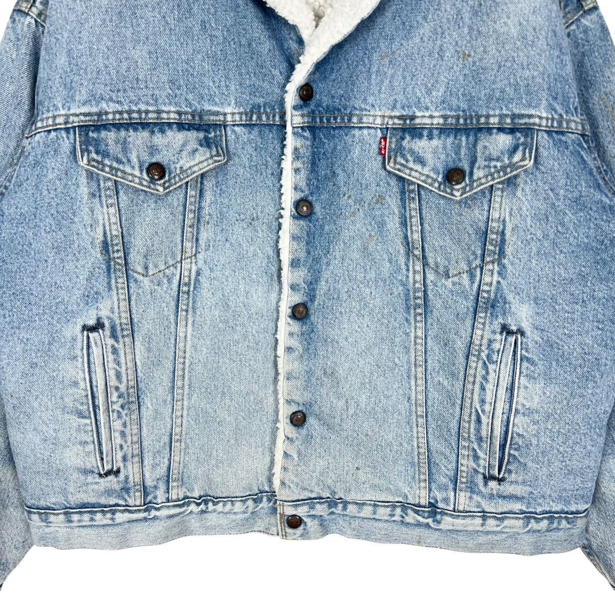 Levi's × Levi's Vintage Clothing × Vintage Vintage Levis Snap Button Sherpa Trucker Jacket Size US XL / EU 56 / 4 - 3 Thumbnail