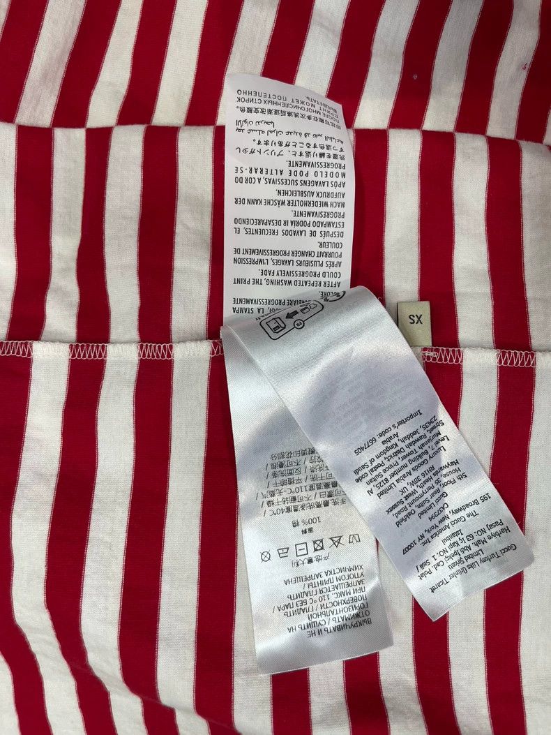 Gucci Gucci Red striped letter Logo printed striped short sleeve Size XS / US 0-2 / IT 36-38 - 6 Thumbnail