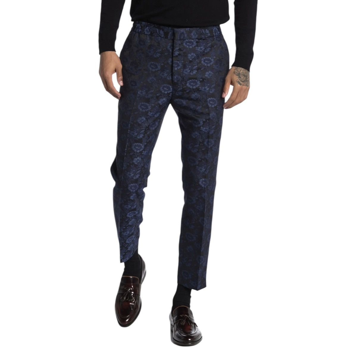 Topman Topman Blue Jacquard Trousers Pants Slim Size 32X32 Size US 32 / EU 48 - 2 Thumbnail