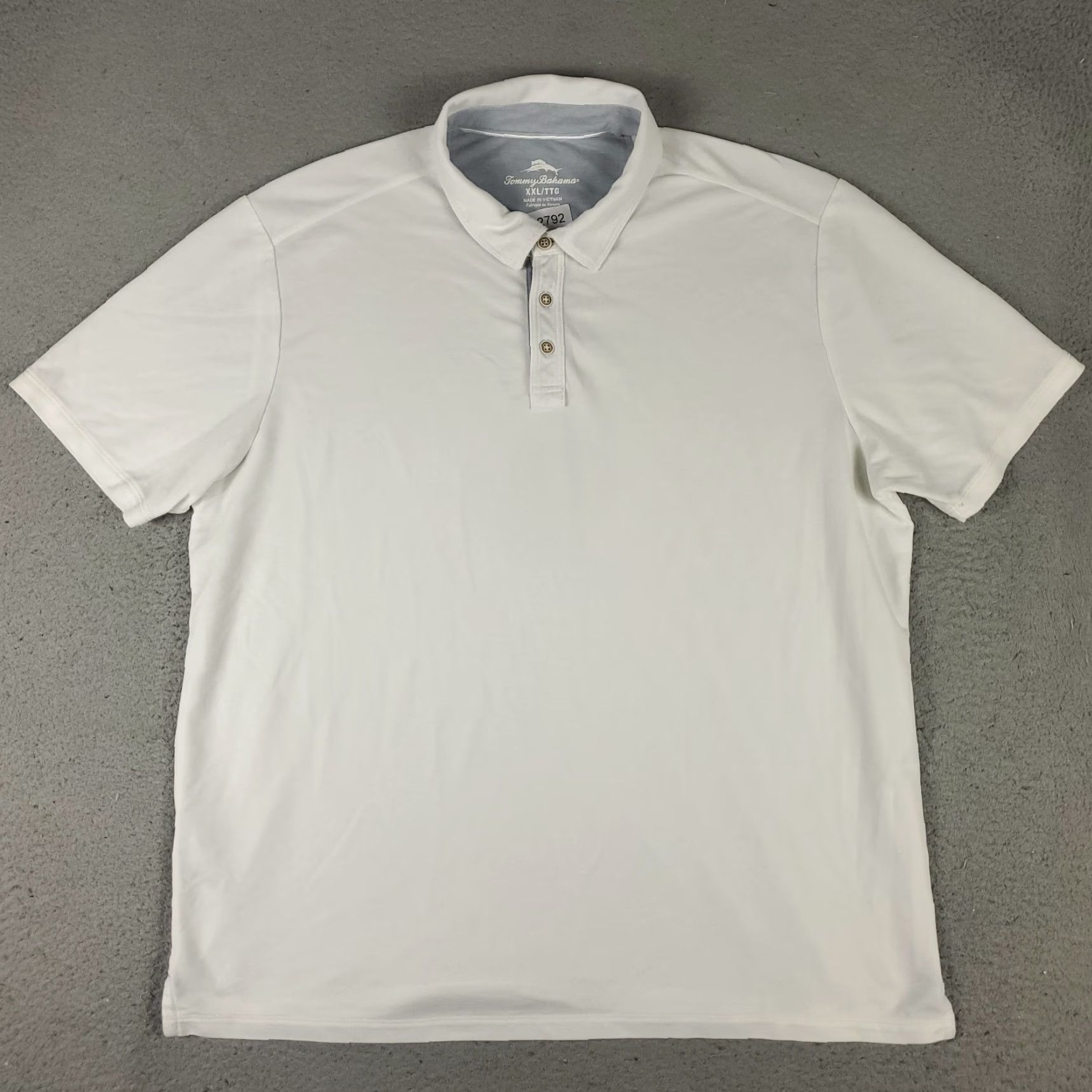 Tommy Bahama Tommy Bahama Polo Shirt 2XL White Solid Casual Short Sleeve Mens Size US XXL / EU 58 / 5 - 2 Thumbnail