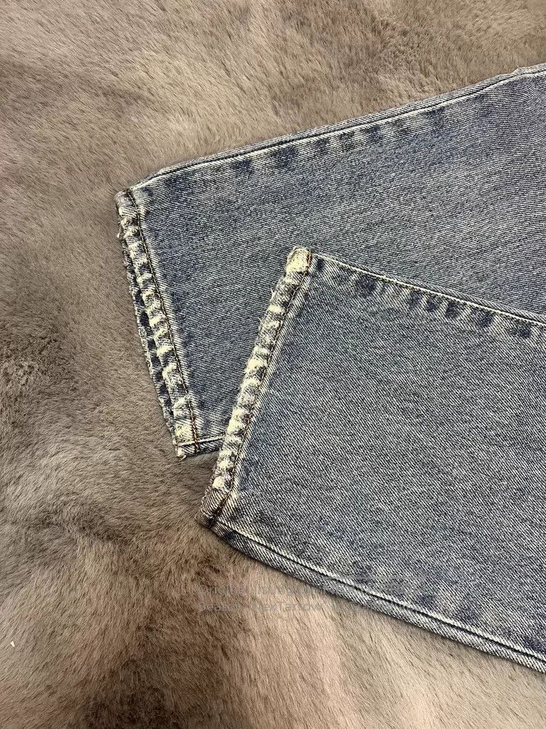 Saint Laurent Paris Saint Laurent Paris Water-Washed Blue Patchwork Ripped Den Size US 31 - 7 Thumbnail