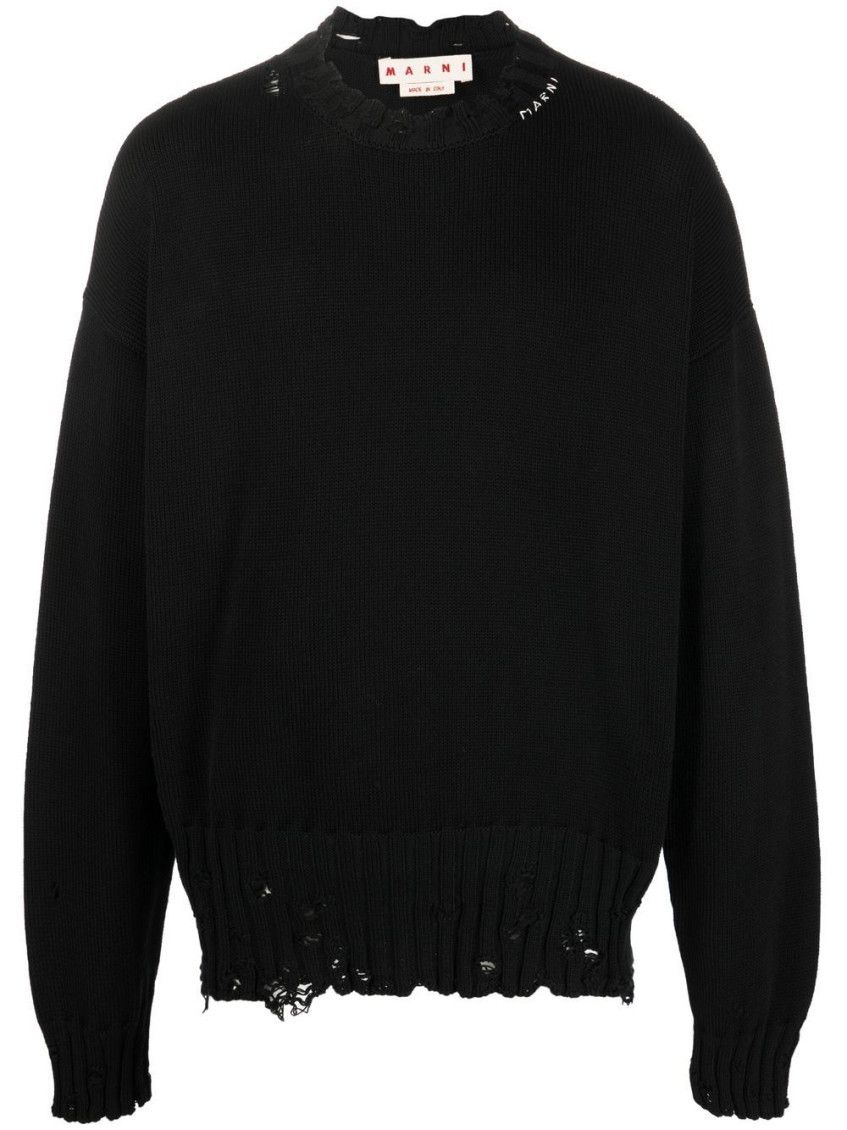 Marni MARNI BLACK DECONSTRUCTED SWEATER Size US L / EU 52-54 / 3 - 2 Thumbnail