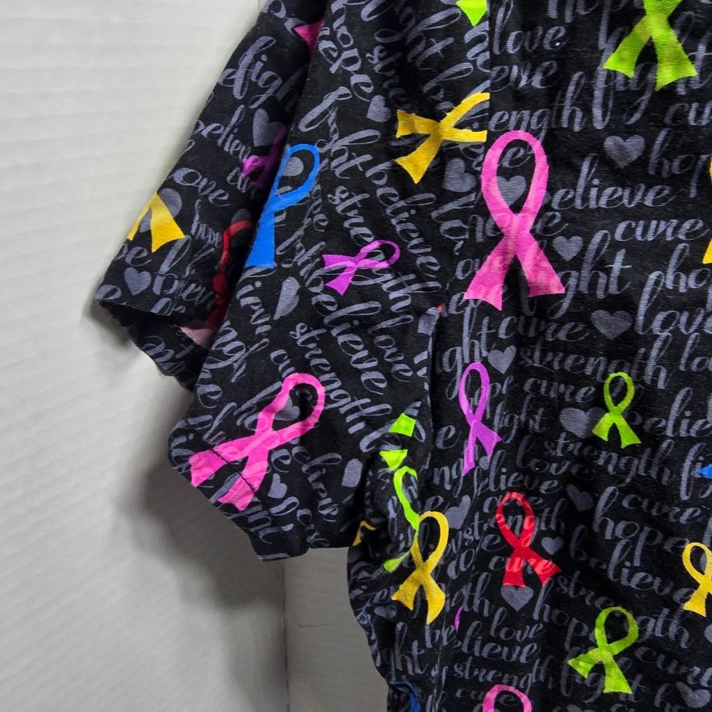 Cherokee Women's Cherokee Black Multi-color Ribbon Short Sleeve Tee L Size L / US 10 / IT 46 - 3 Thumbnail
