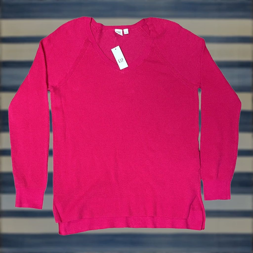 Vintage VINTAGE GAP Factory Knitted Pink V-Neck Pullover Sweater Size Large NWT Long Sleeve Size M / US 6-8 / IT 42-44 - 1 Thumbnail
