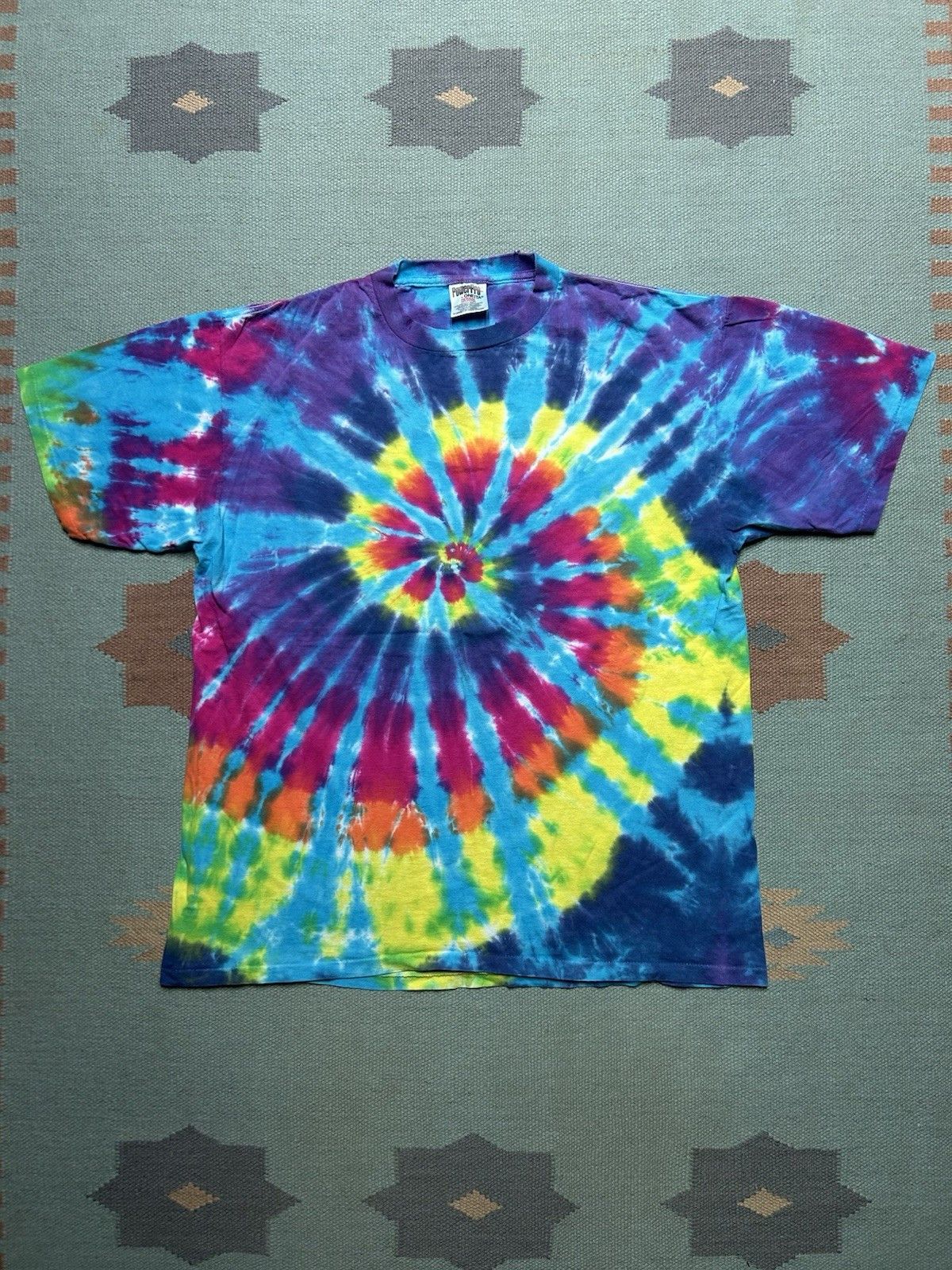 Vintage Vtg 90s tie dye t shirt hippie Oneita single stitch cotto XL Size US XL / EU 56 / 4 - 1 Thumbnail