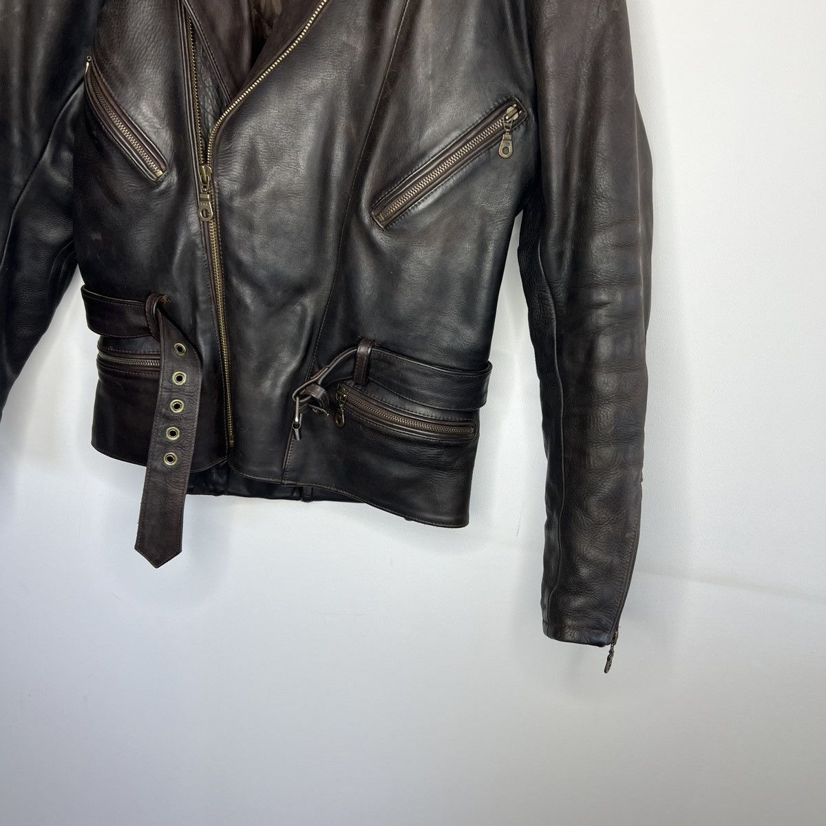 Vintage Moto Vintage Racing Leather Jacket Ramones Biker 90s Punk Size US M / EU 48-50 / 2 - 2 Thumbnail
