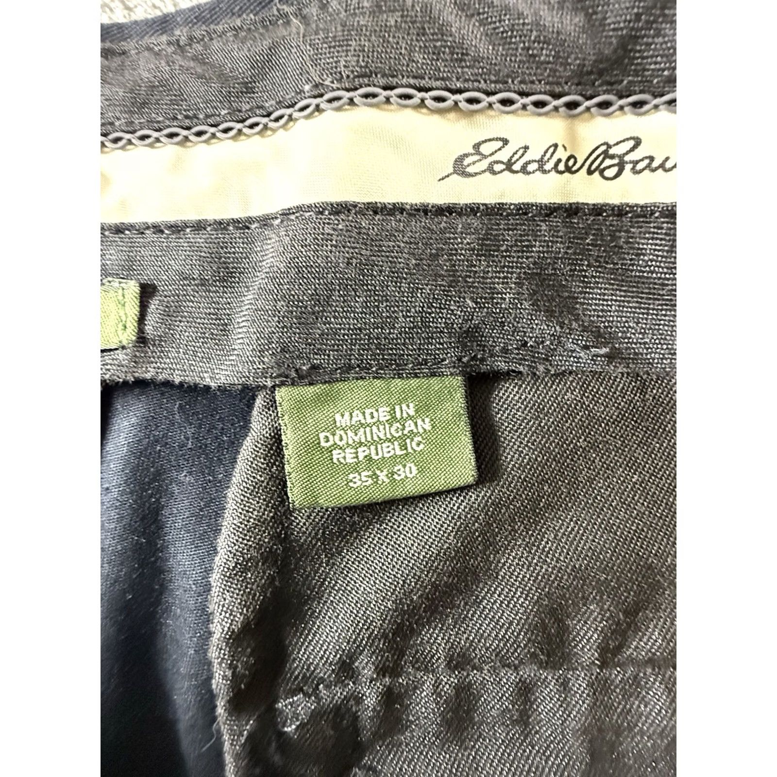 Eddie Bauer Eddie Bauer Pants Men's 35x30 Black Classic Fit Flat Front Chino Dress Pants Slim Straight Leg Casual Workwear Size US 35 - 3 Thumbnail