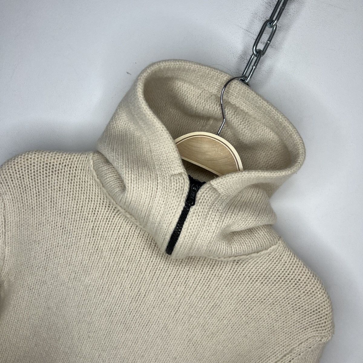 Stone Island Vintage Stone Island original Knit beige Wool Hoodie Size US S / EU 44-46 / 1 - 3 Thumbnail