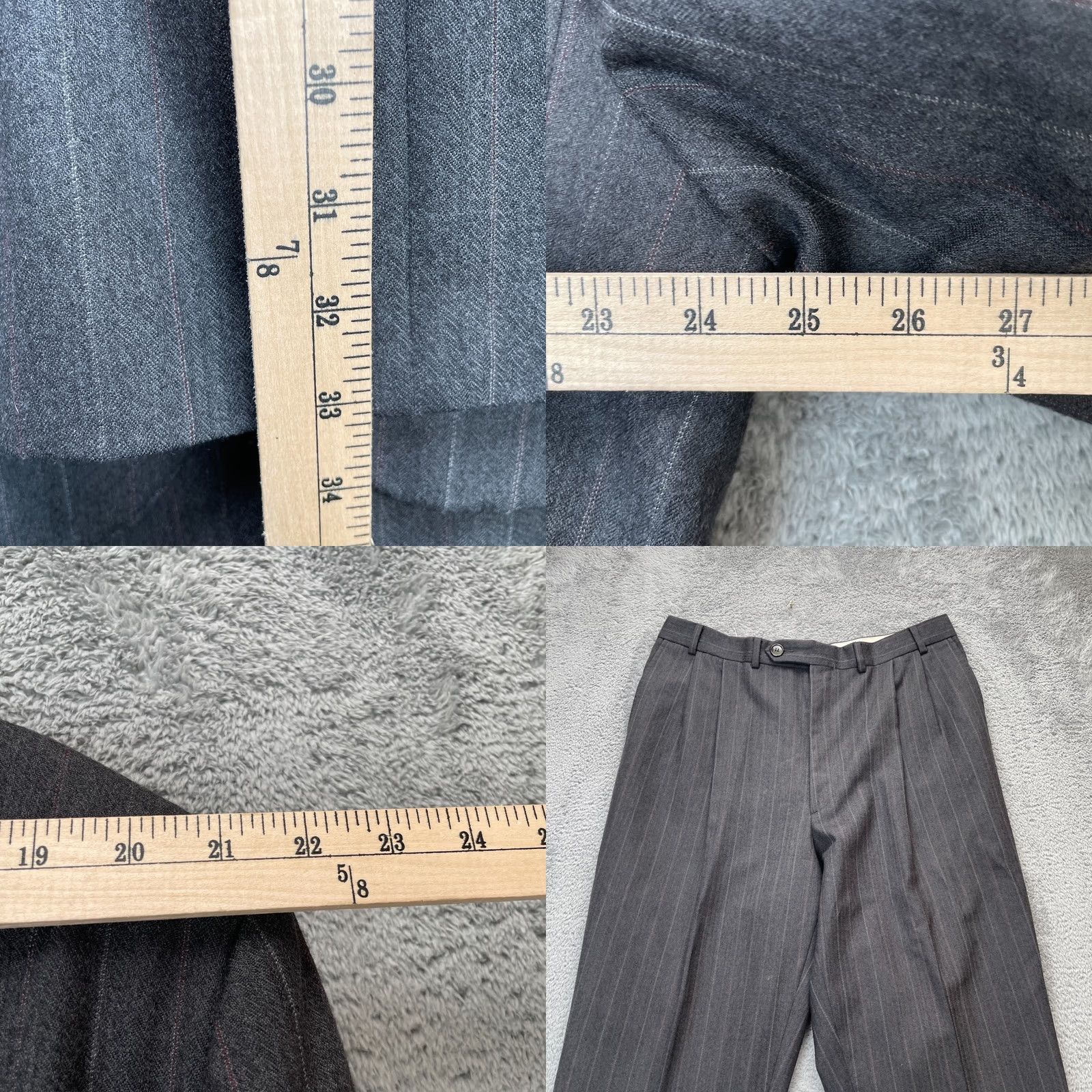 Oscar De La Renta VINTAGE Oscar de la Renta Suit Mens XL Gray 2 Piece Coat Pinstripe Set 50 Chest 36 Waist Black? Not applicable Size 46R - 9 Thumbnail